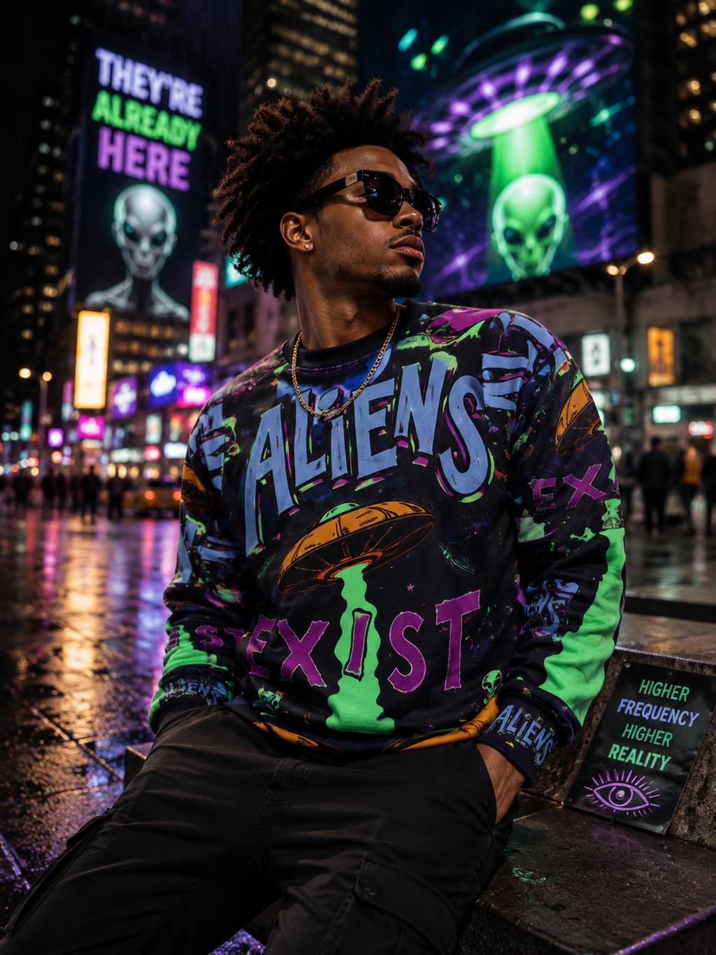 Alien Utopia – Aliens Exist AOP Sweatshirt