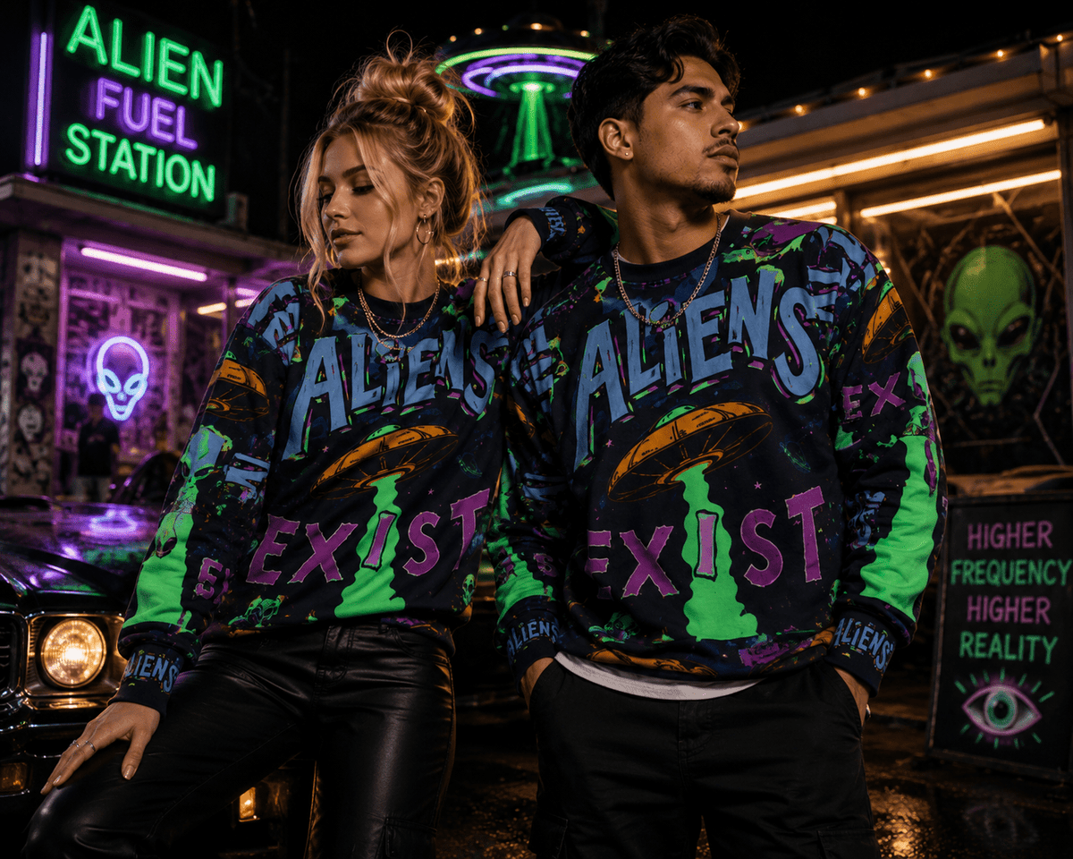 Alien Utopia – Aliens Exist AOP Sweatshirt