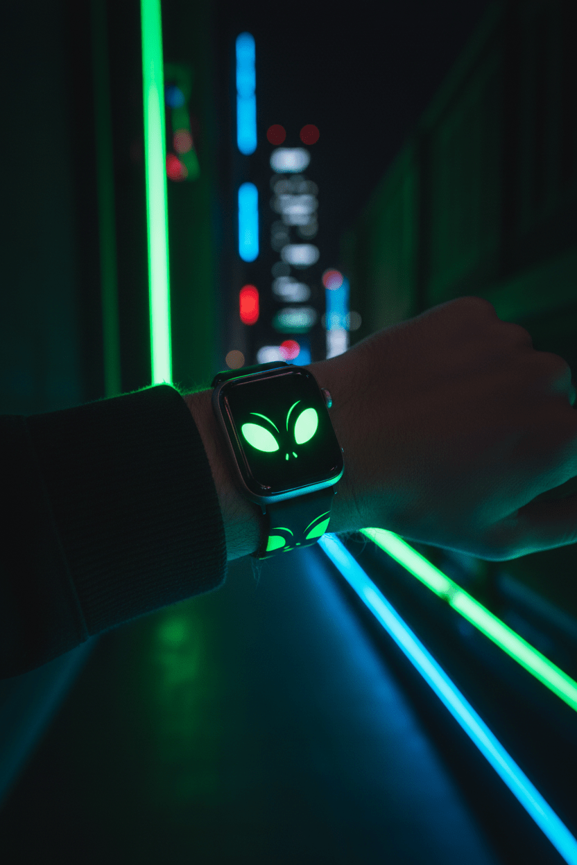 Alien Watch Band Neon Glow