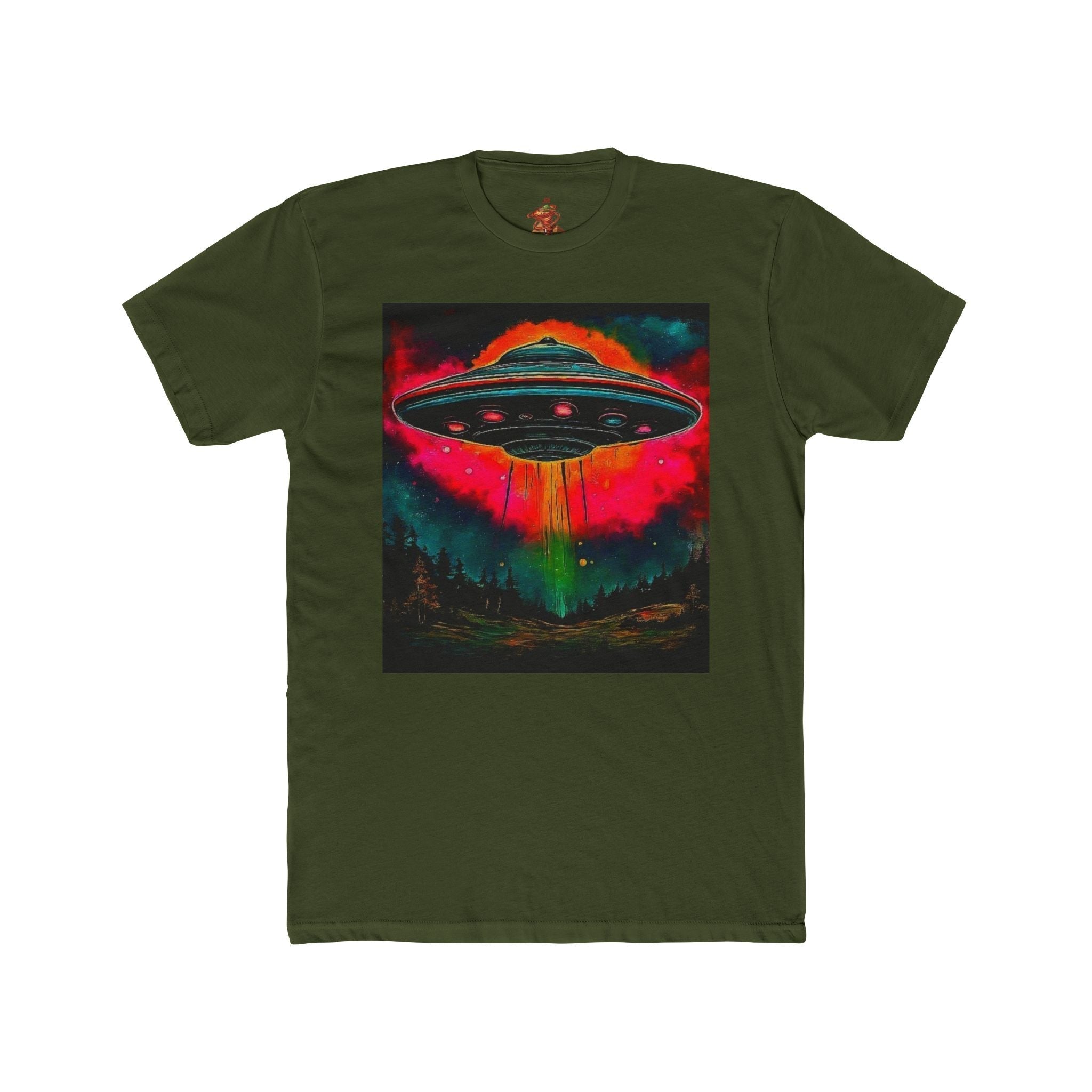 Alien Utopia UFO Graphic Tee – Premium Unisex Cotton Crew | Retro Cosmic Streetwear Printify