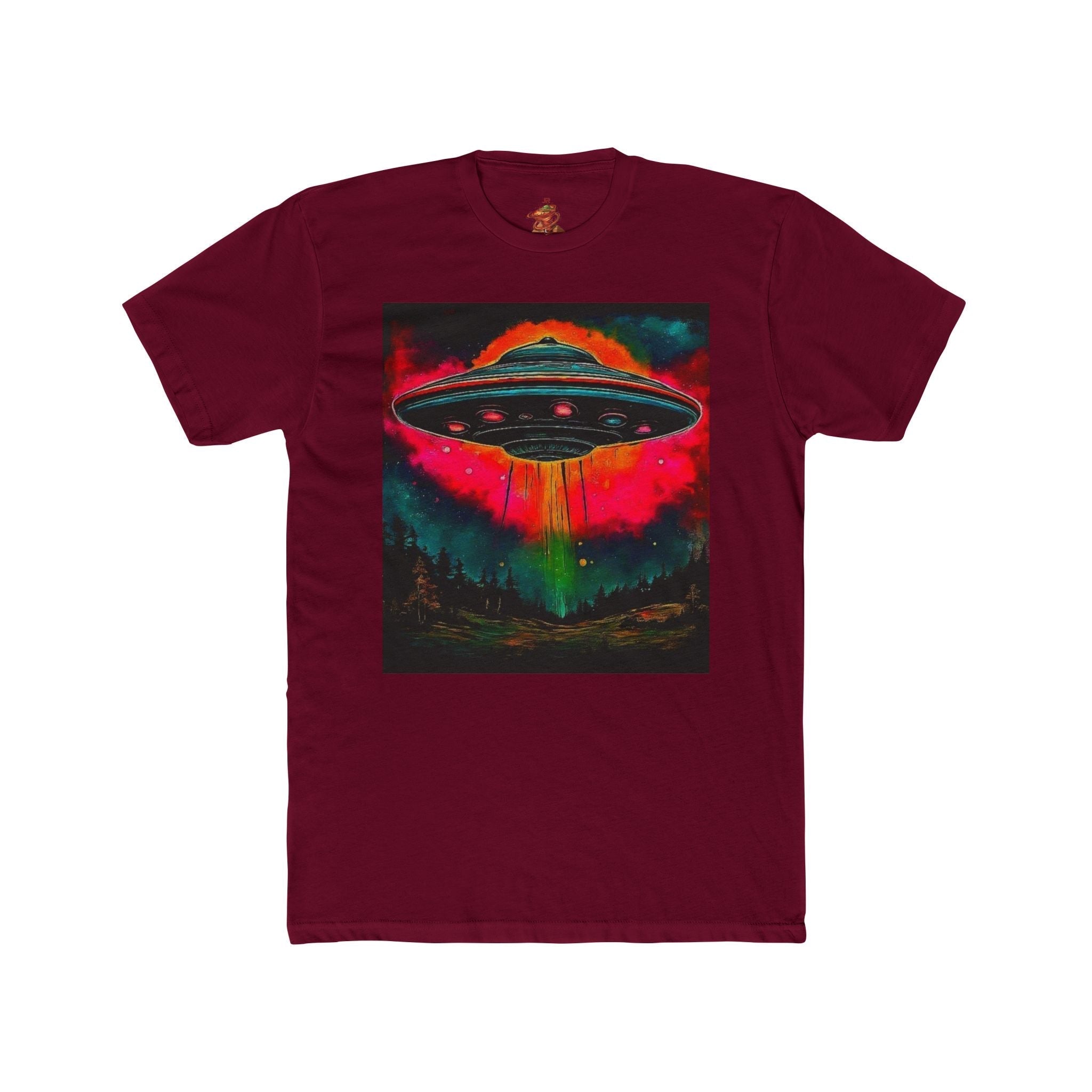 Alien Utopia UFO Graphic Tee – Premium Unisex Cotton Crew | Retro Cosmic Streetwear Printify