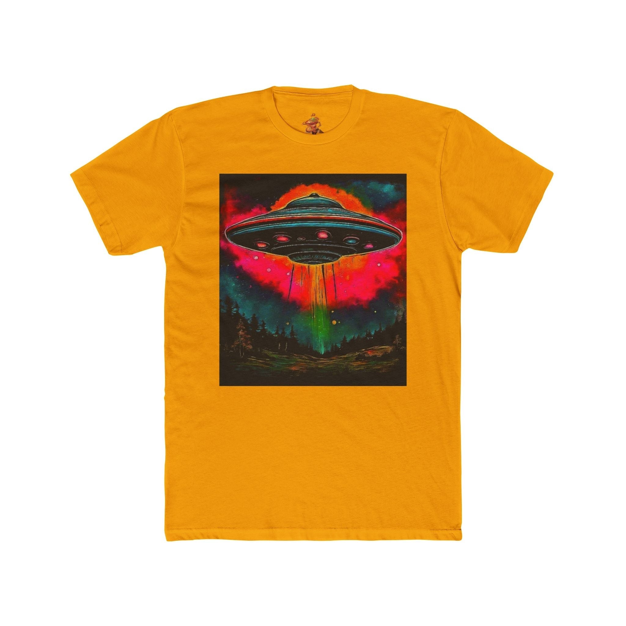 Alien Utopia UFO Graphic Tee – Premium Unisex Cotton Crew | Retro Cosmic Streetwear Printify