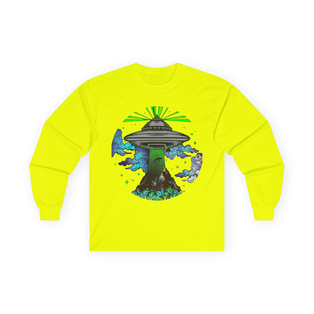 “Alien Utopia – UFO Ascension Long Sleeve Tee” Printify