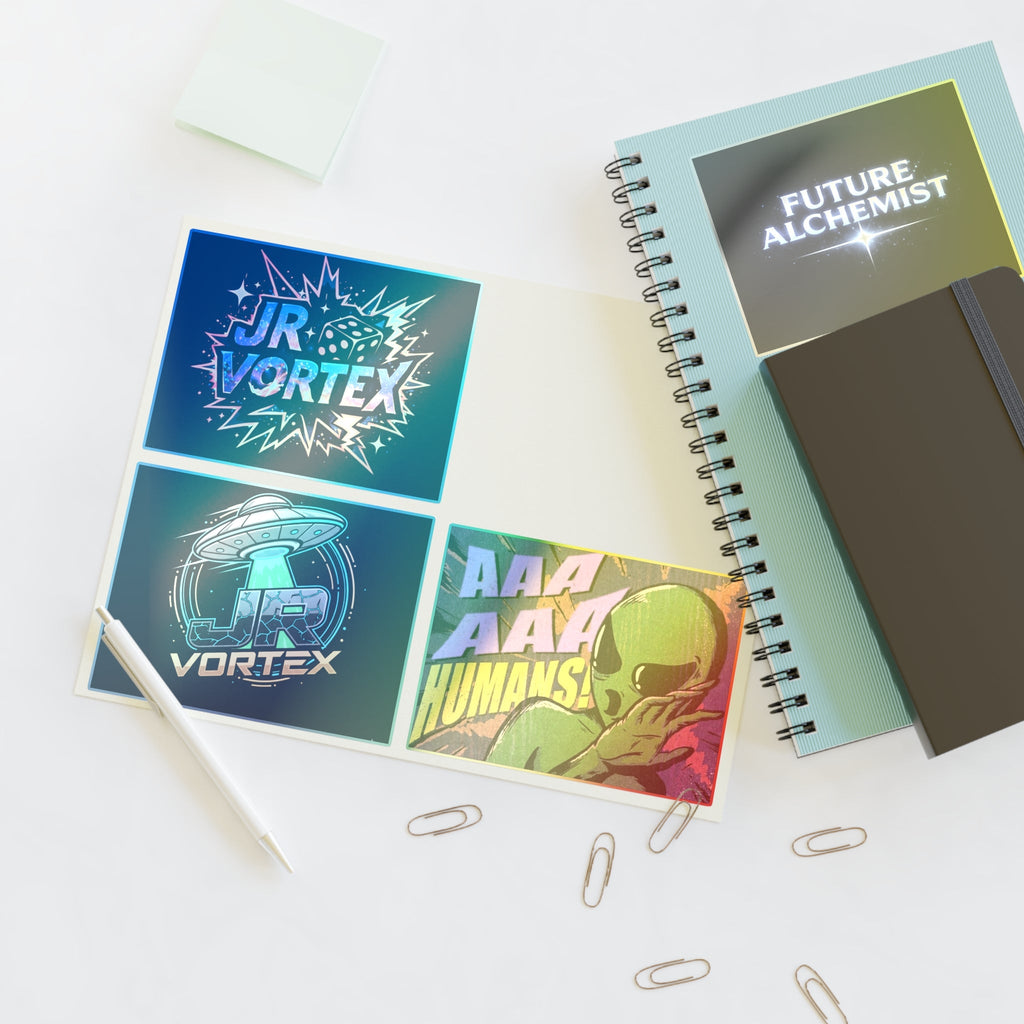 Alien Vibes Sticker Sheets — JR Vortex & PsyGas Neon Sticker Pack Printify