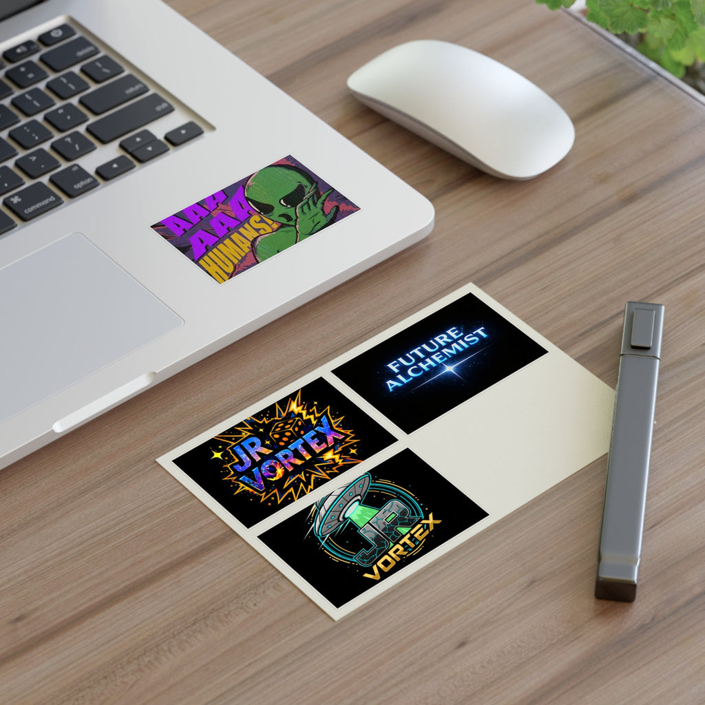 Alien Vibes Sticker Sheets — JR Vortex & PsyGas Neon Sticker Pack Printify