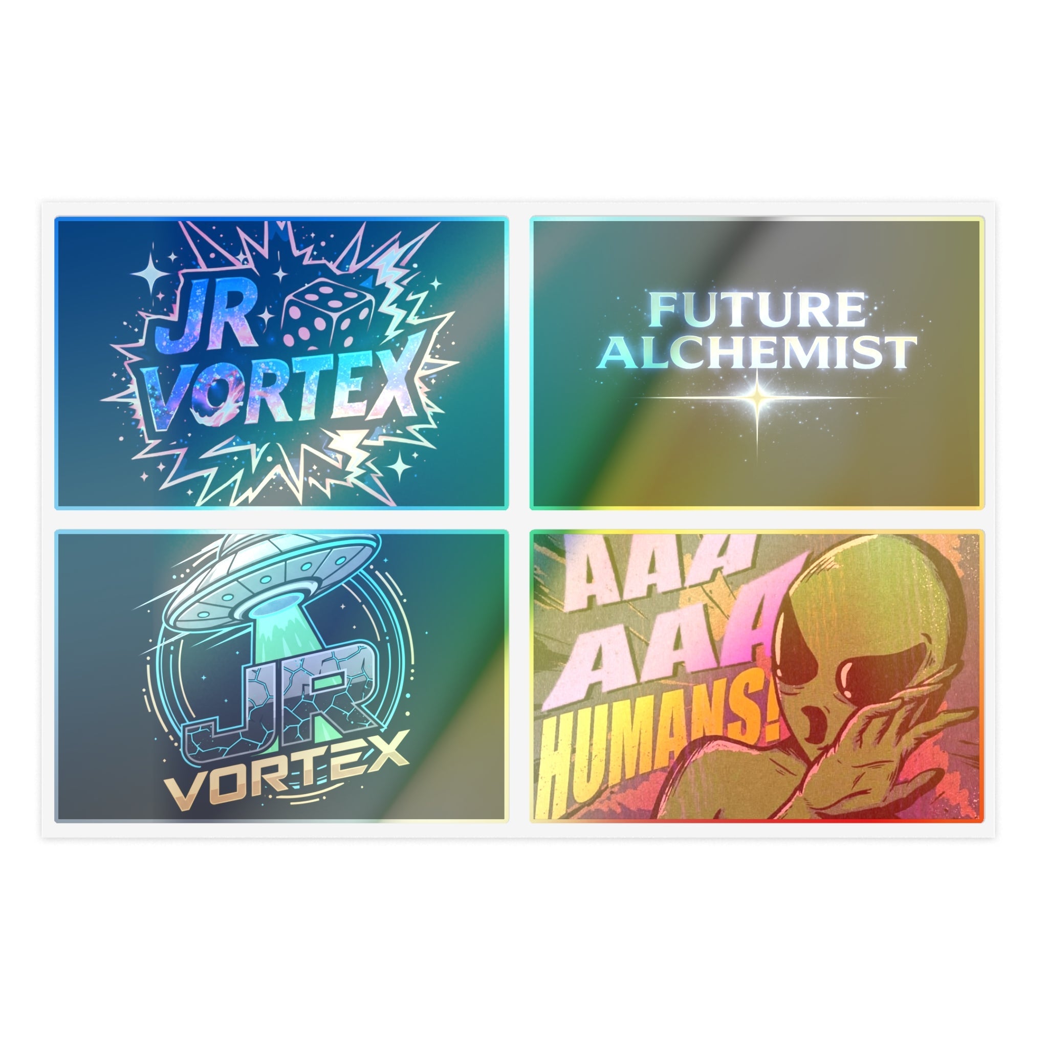 Alien Vibes Sticker Sheets — JR Vortex & PsyGas Neon Sticker Pack Printify