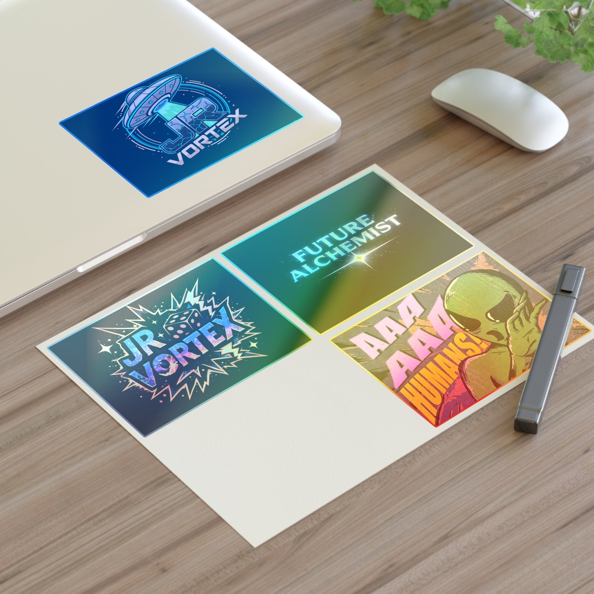 Alien Vibes Sticker Sheets — JR Vortex & PsyGas Neon Sticker Pack Printify