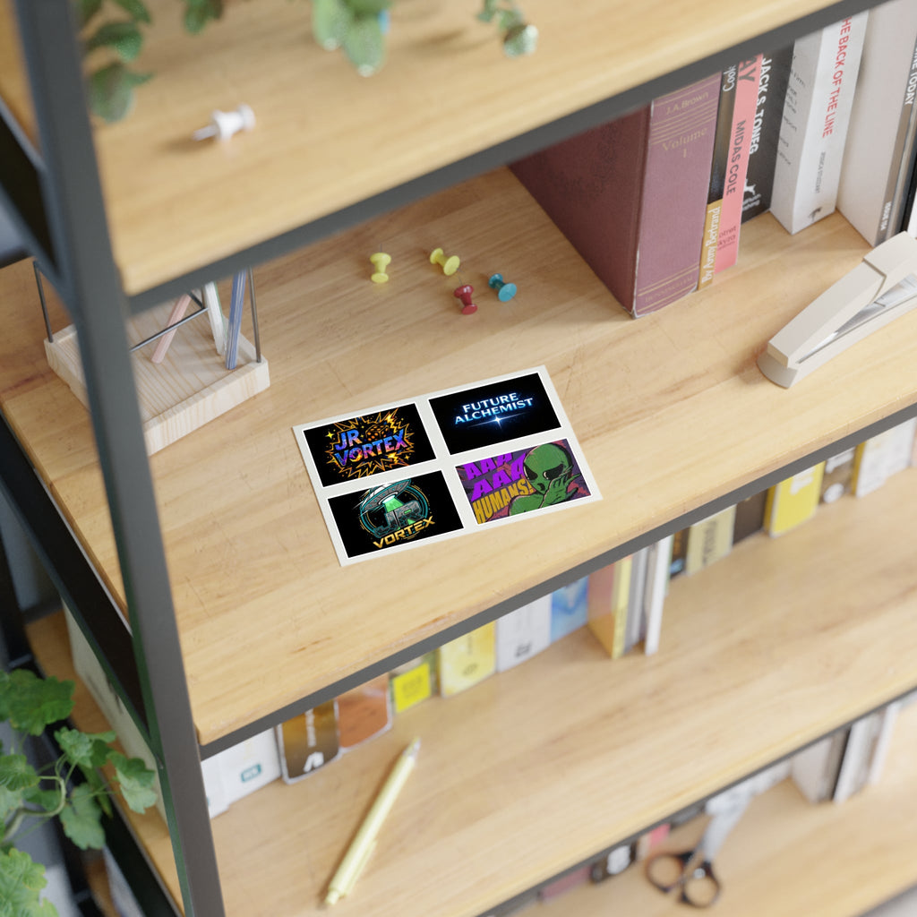 Alien Vibes Sticker Sheets — JR Vortex & PsyGas Neon Sticker Pack Printify