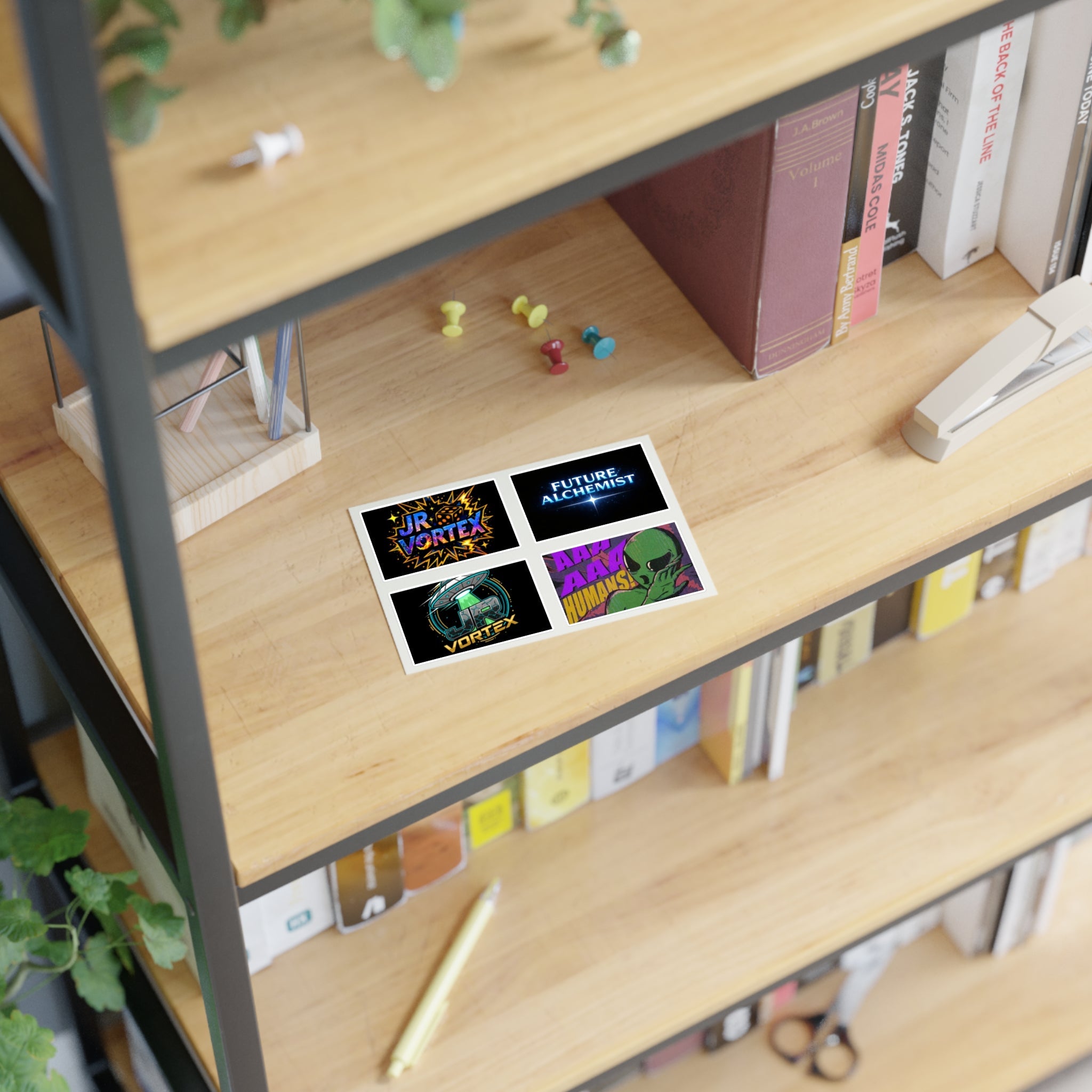 Alien Vibes Sticker Sheets — JR Vortex & PsyGas Neon Sticker Pack Printify
