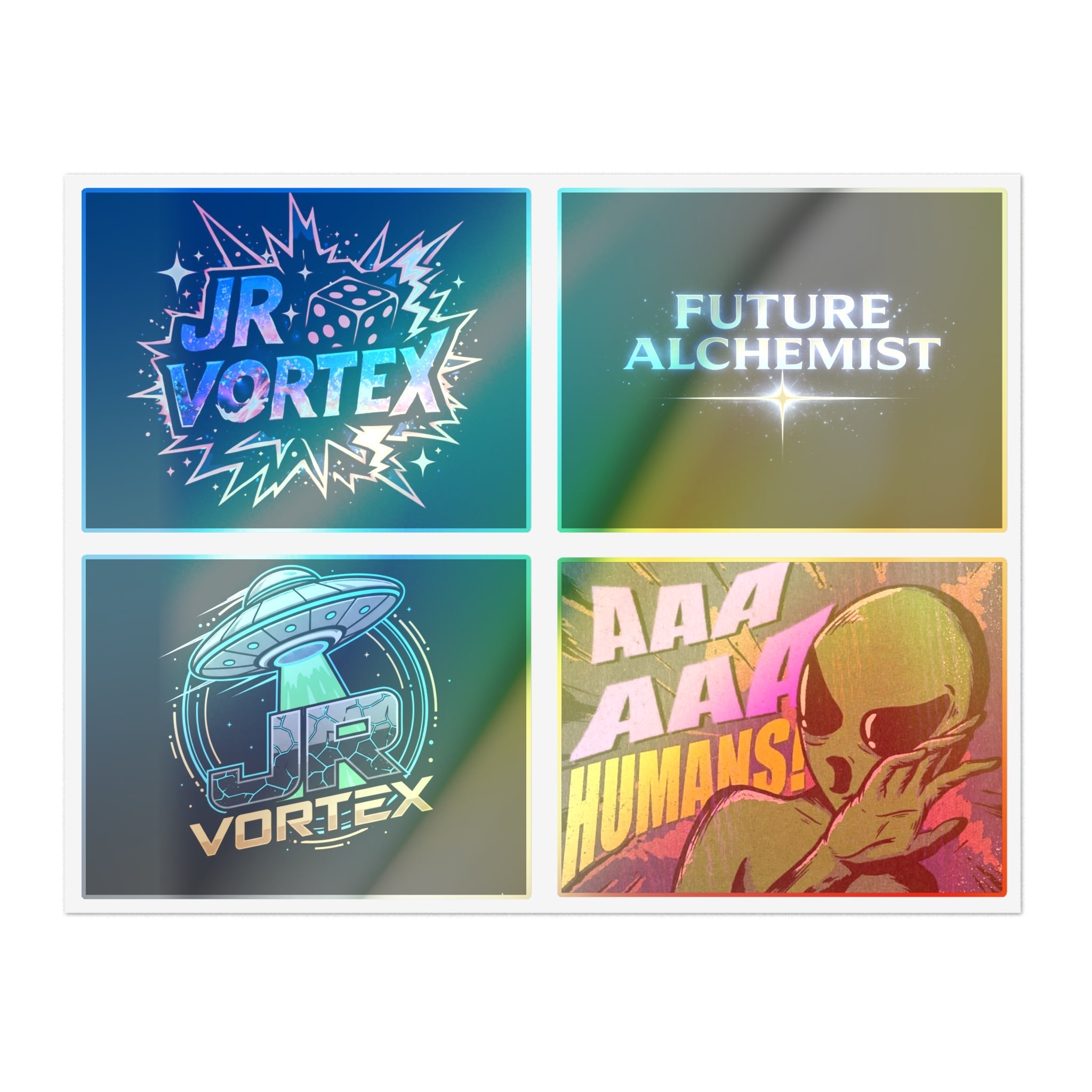 Alien Vibes Sticker Sheets — JR Vortex & PsyGas Neon Sticker Pack Printify