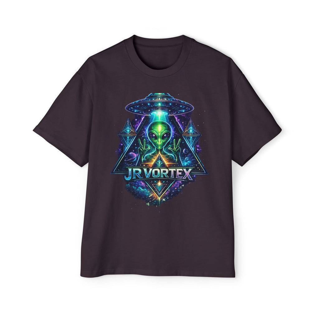 Alien Vortex Graphic Tee — Men’s Oversized UFO T-Shirt Printify
