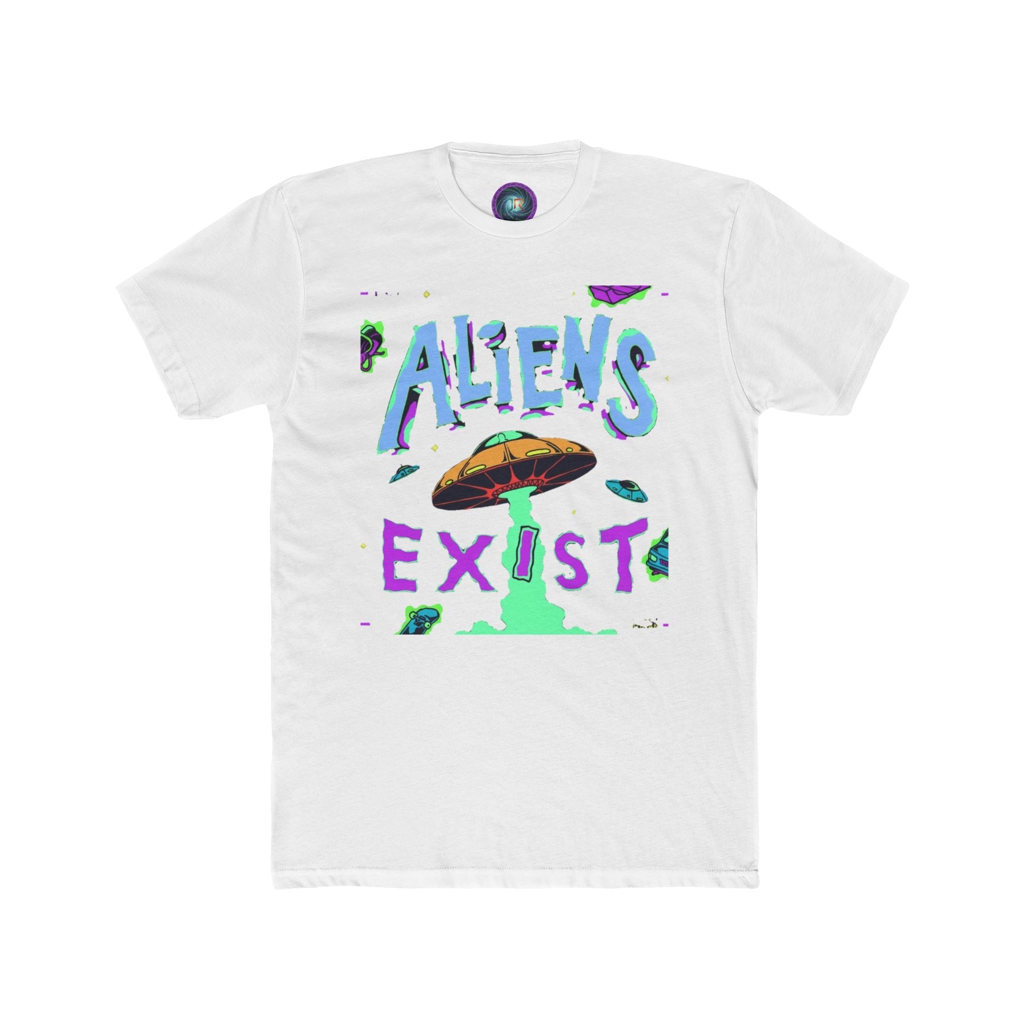 Aliens Exist T-Shirt — Retro UFO Graphic Tee Printify