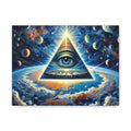 All-Seeing Pyramid Canvas Wall Art — Mystical Eye Space Print Printify