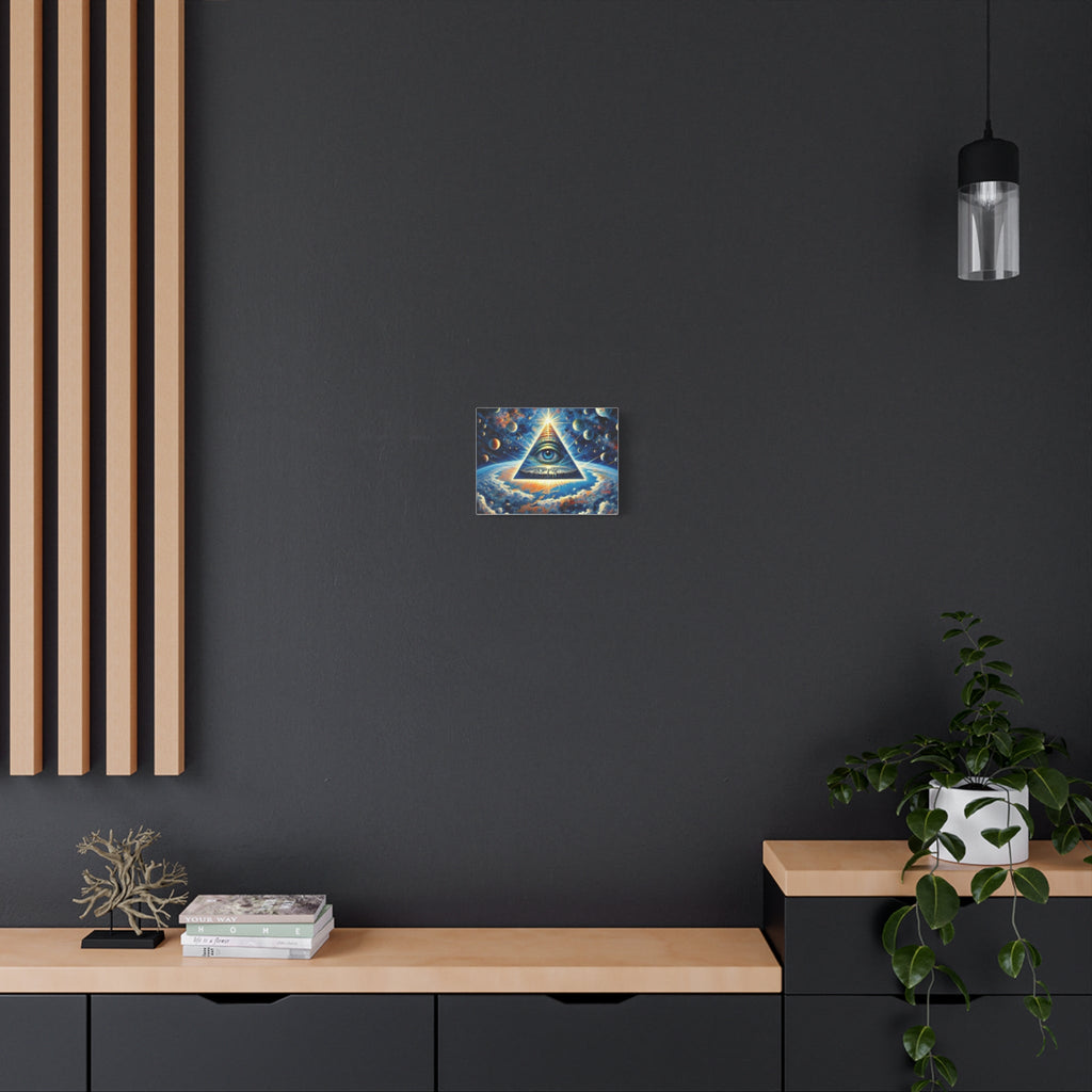 All-Seeing Pyramid Canvas Wall Art — Mystical Eye Space Print Printify