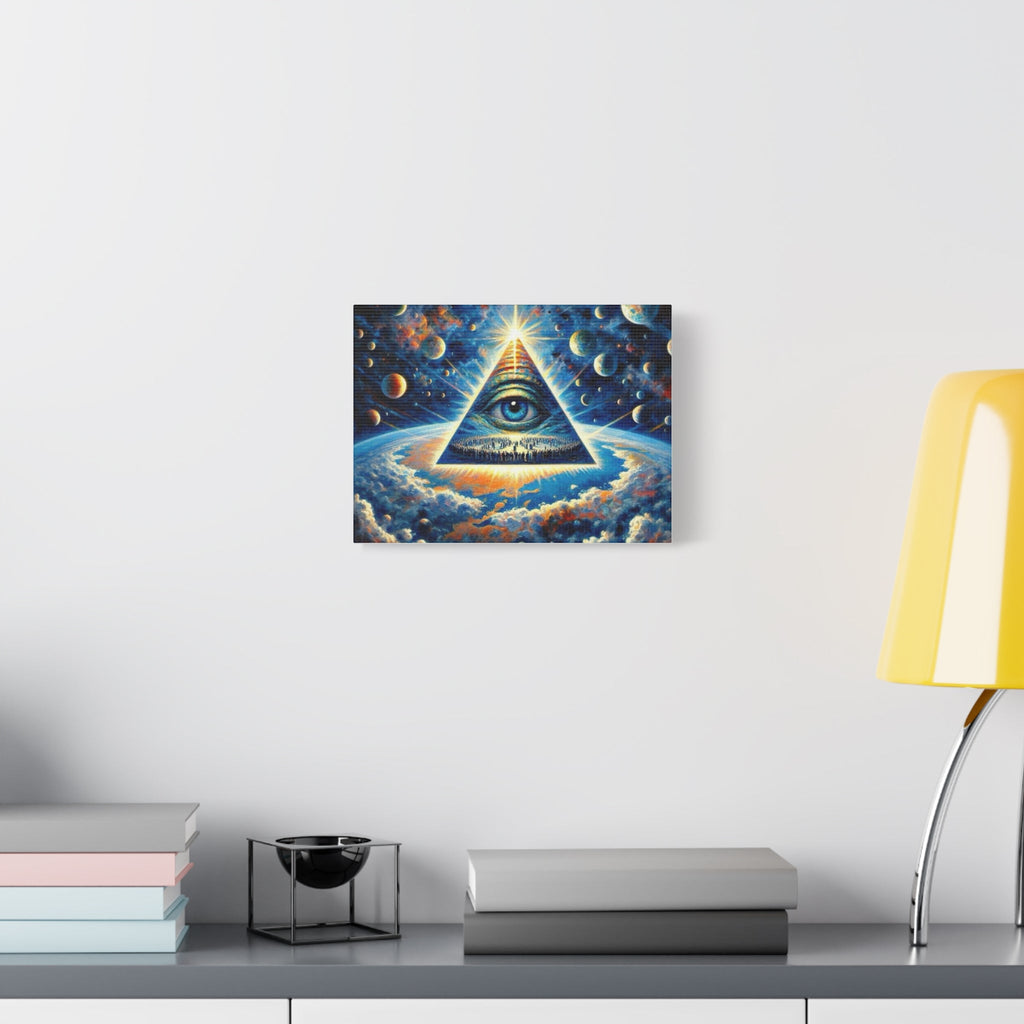 All-Seeing Pyramid Canvas Wall Art — Mystical Eye Space Print Printify
