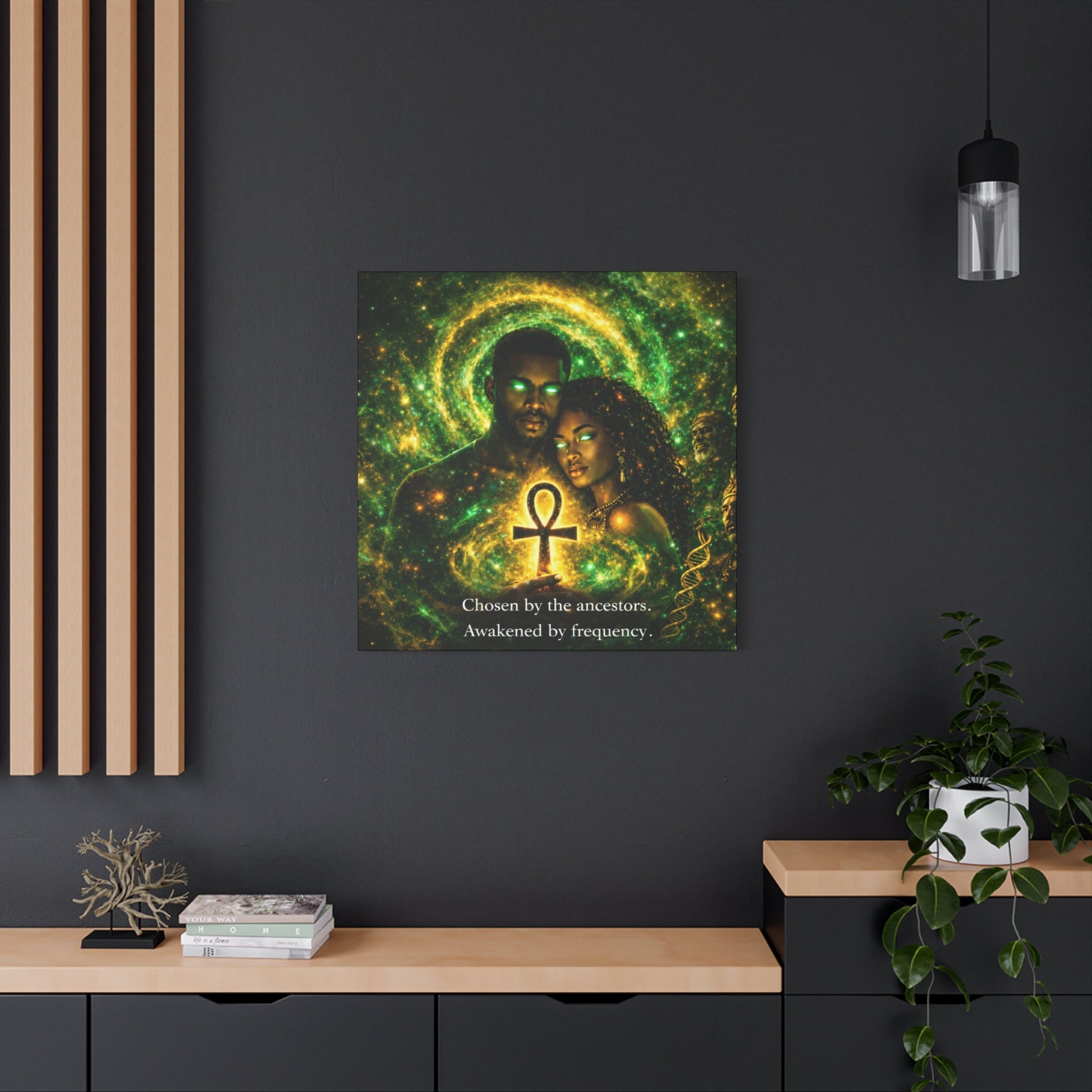 Ancestral Awakening Canvas Print — "Chosen by the ancestors. Awakened by frequency." Printify