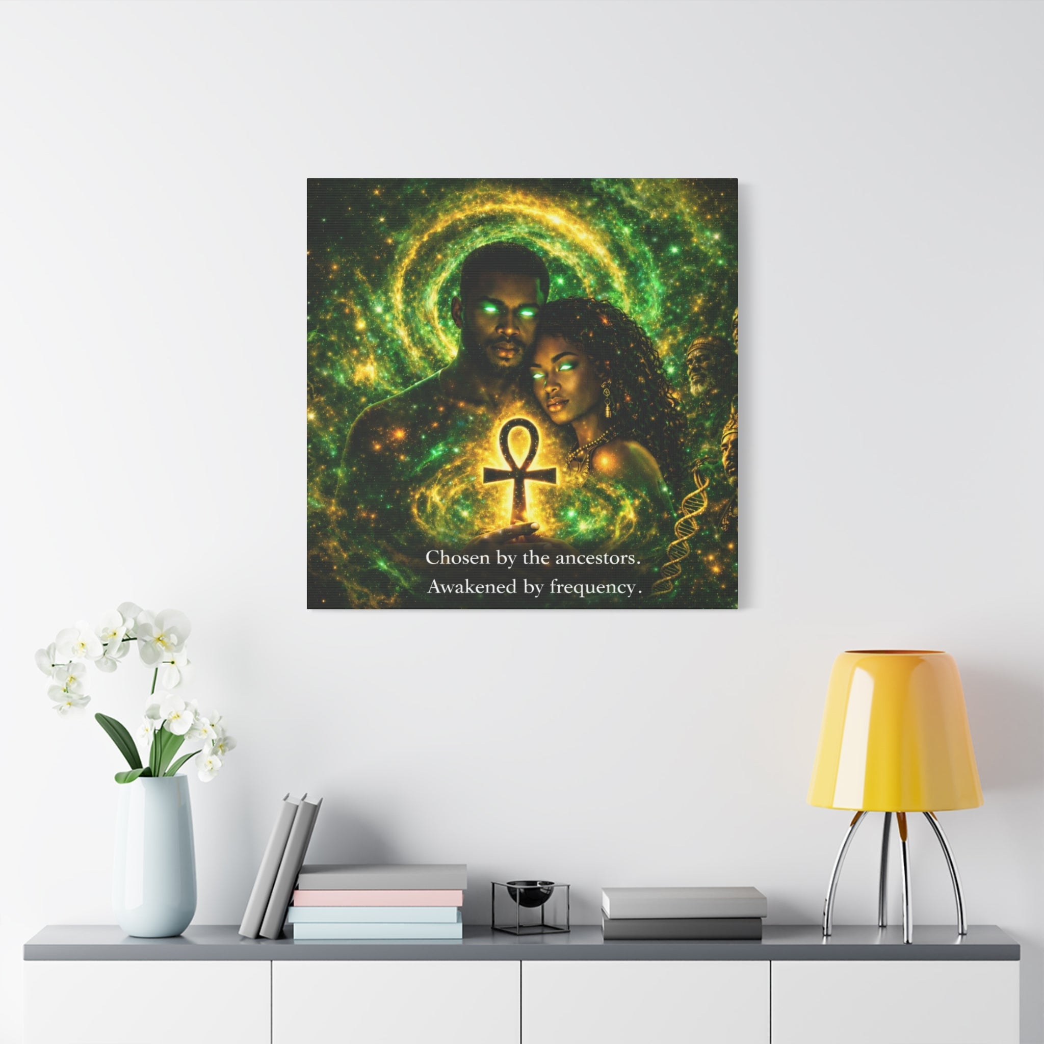 Ancestral Awakening Canvas Print — "Chosen by the ancestors. Awakened by frequency." Printify