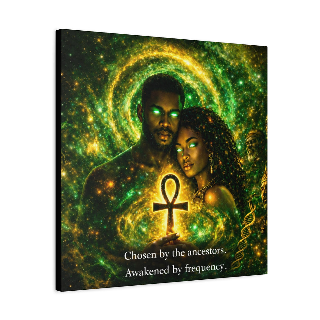 Ancestral Awakening Canvas Print — "Chosen by the ancestors. Awakened by frequency." Printify