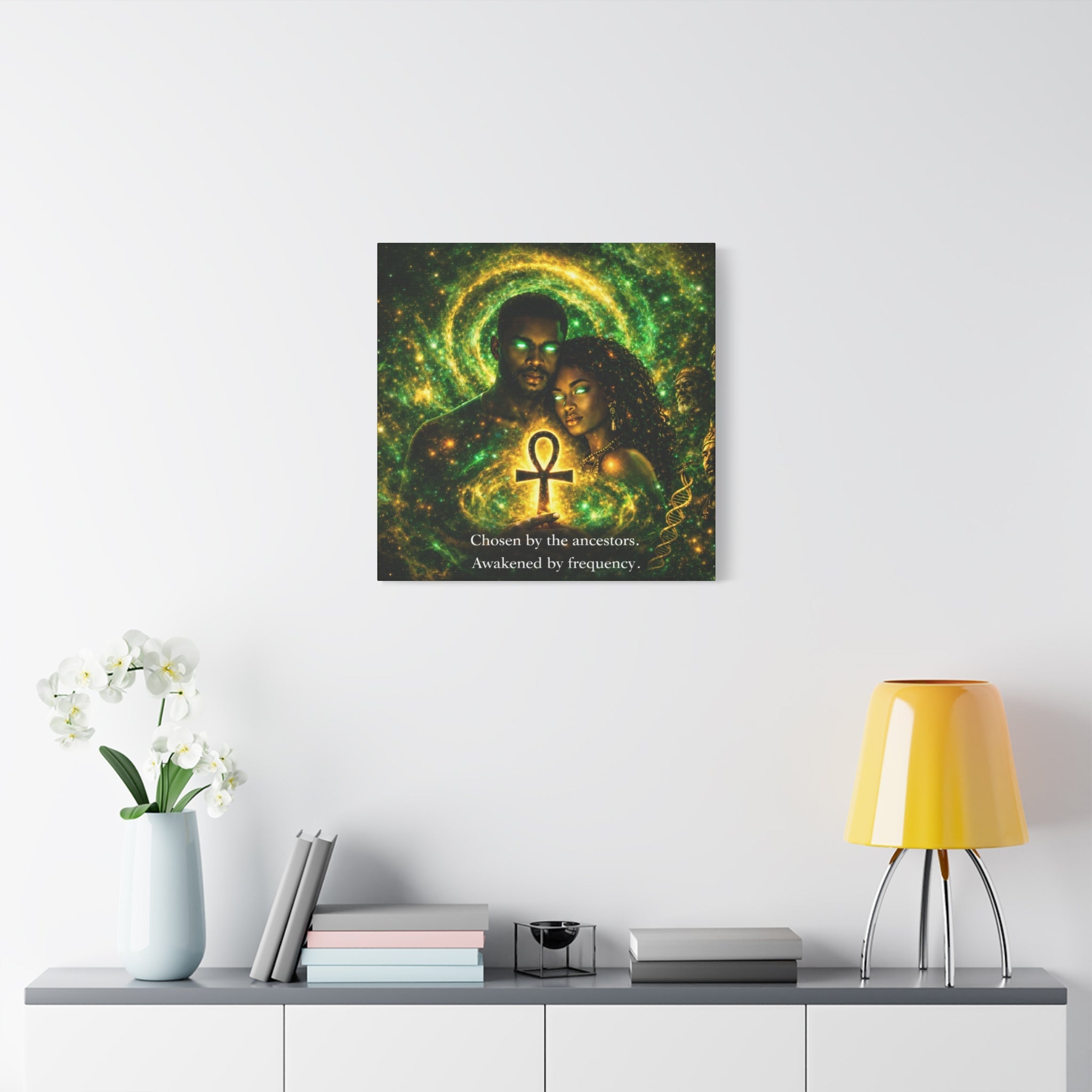 Ancestral Awakening Canvas Print — "Chosen by the ancestors. Awakened by frequency." Printify