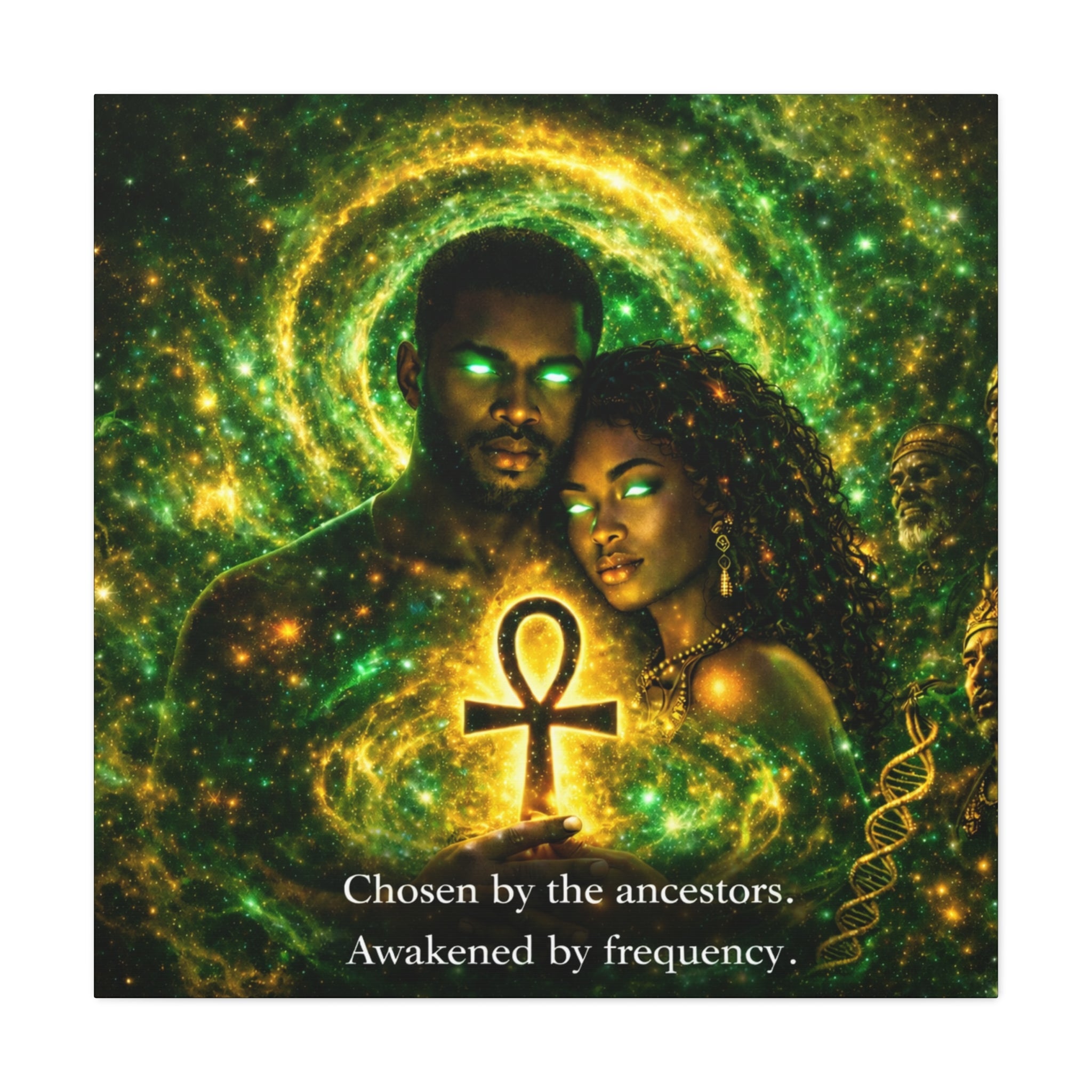 Ancestral Awakening Canvas Print — "Chosen by the ancestors. Awakened by frequency." Printify