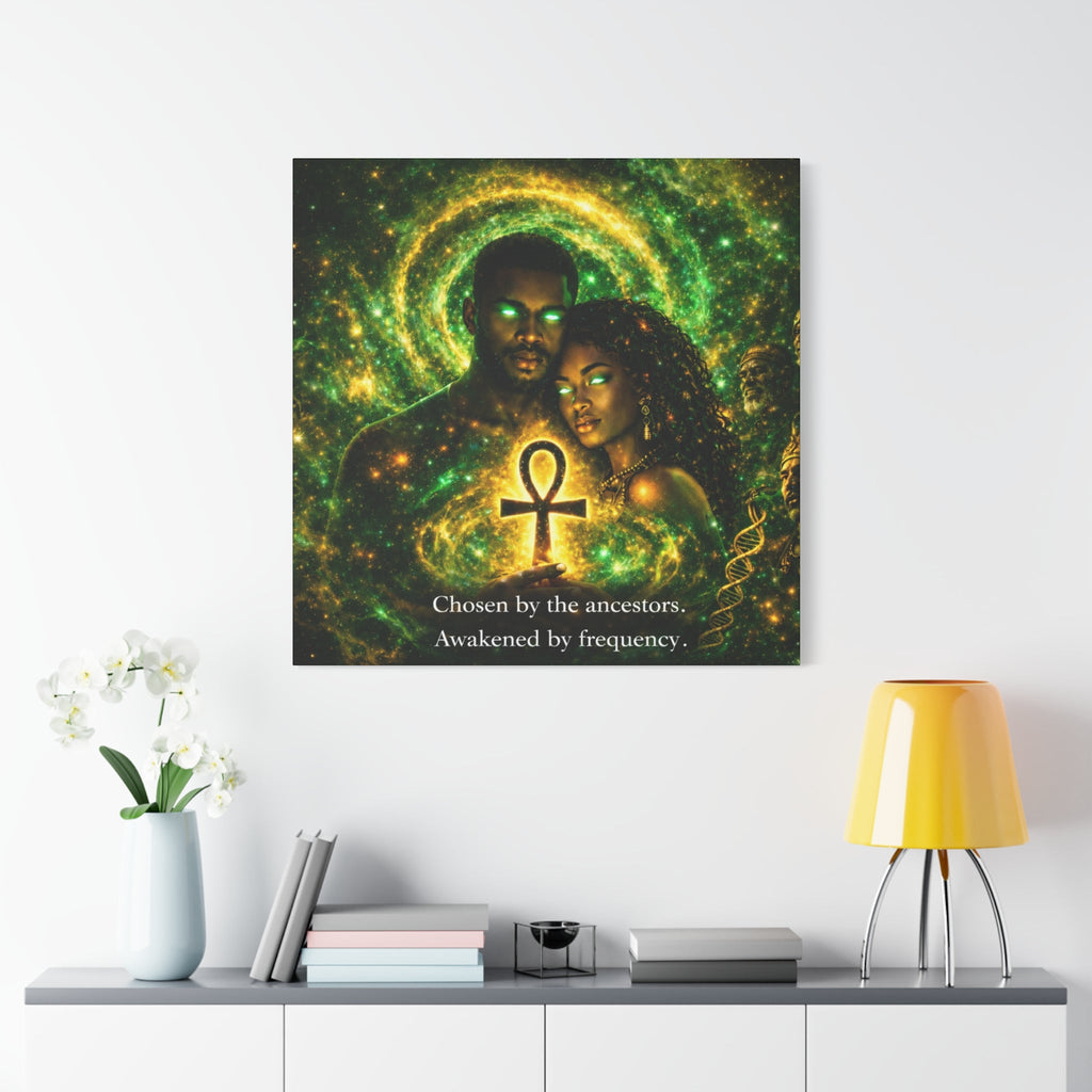 Ancestral Awakening Canvas Print — "Chosen by the ancestors. Awakened by frequency." Printify