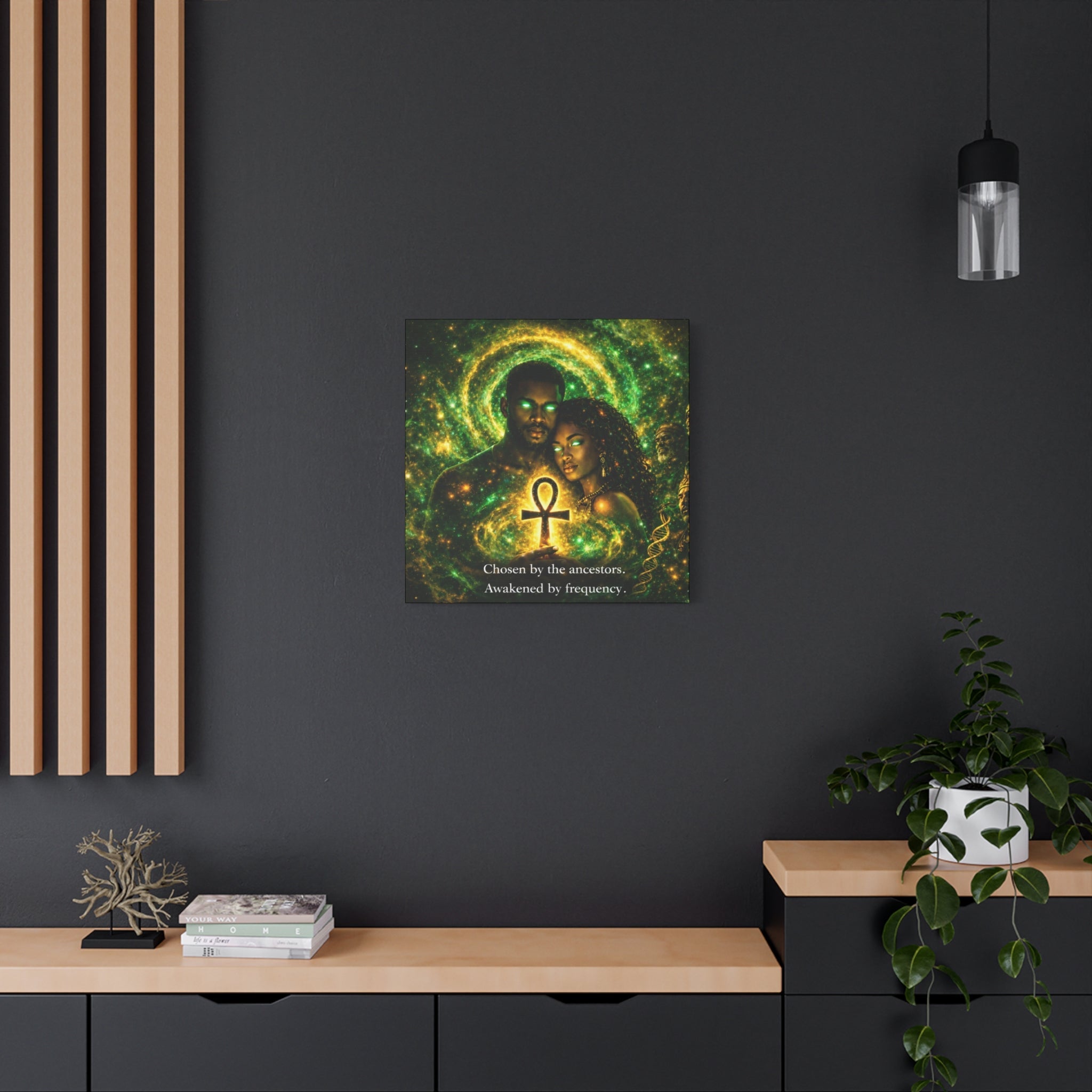 Ancestral Awakening Canvas Print — "Chosen by the ancestors. Awakened by frequency." Printify