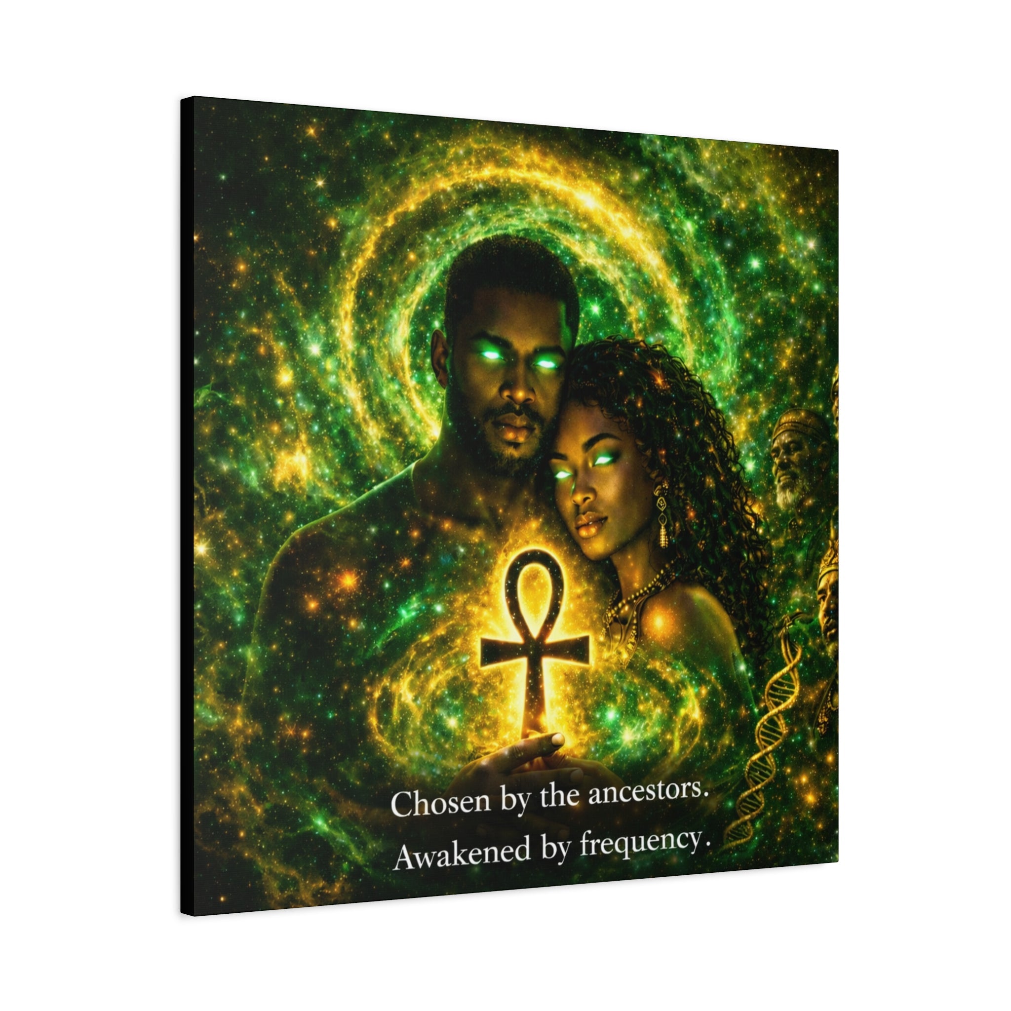 Ancestral Awakening Canvas Print — "Chosen by the ancestors. Awakened by frequency." Printify