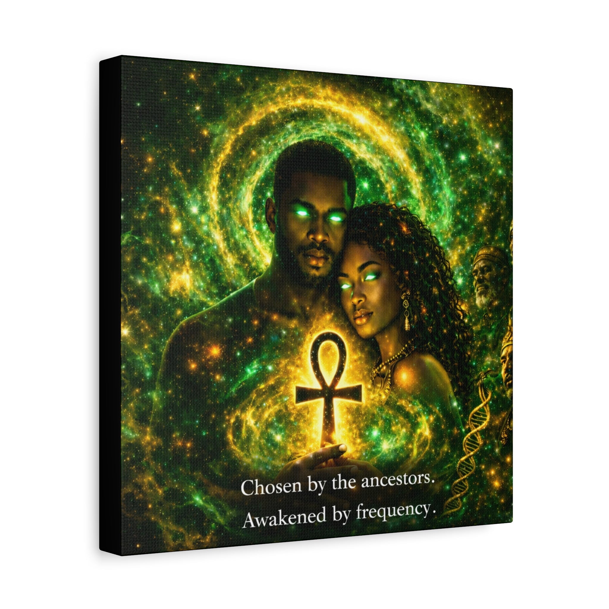 Ancestral Awakening Canvas Print — "Chosen by the ancestors. Awakened by frequency." Printify