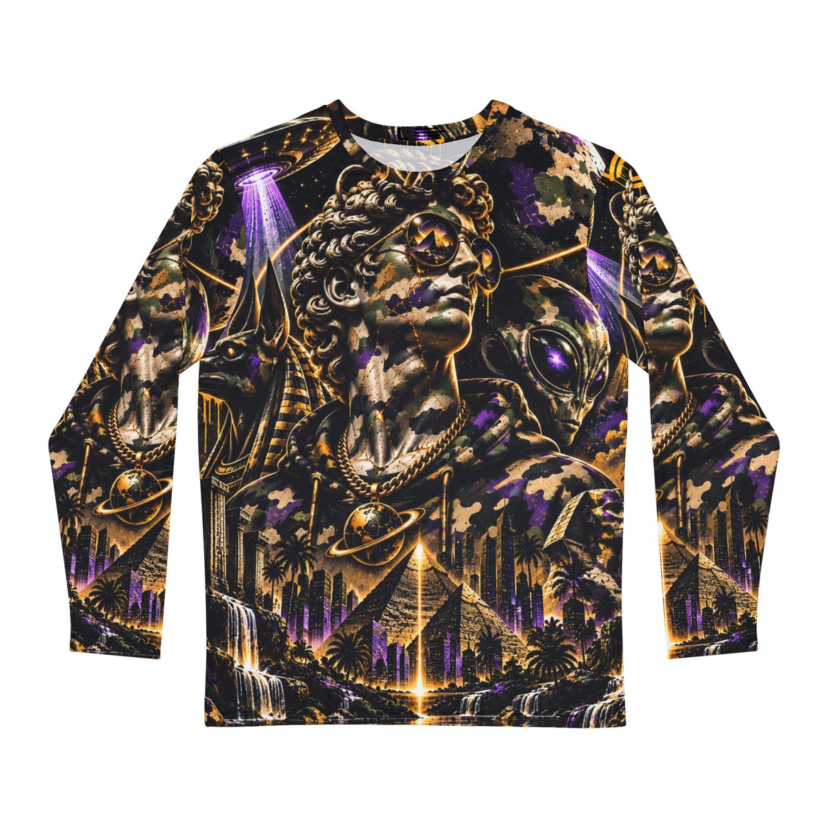 Ancient Future Cosmic Long Sleeve – Egyptian Alien AOP Shirt
