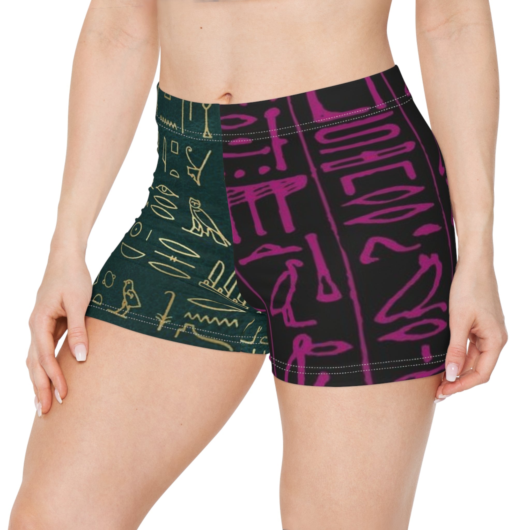 Ancient Symbols Women's Shorts, Graphic Activewear, Summer Sportswear, Unique Workout Shorts, Casual Lounge Shorts, Gift for Her Printify