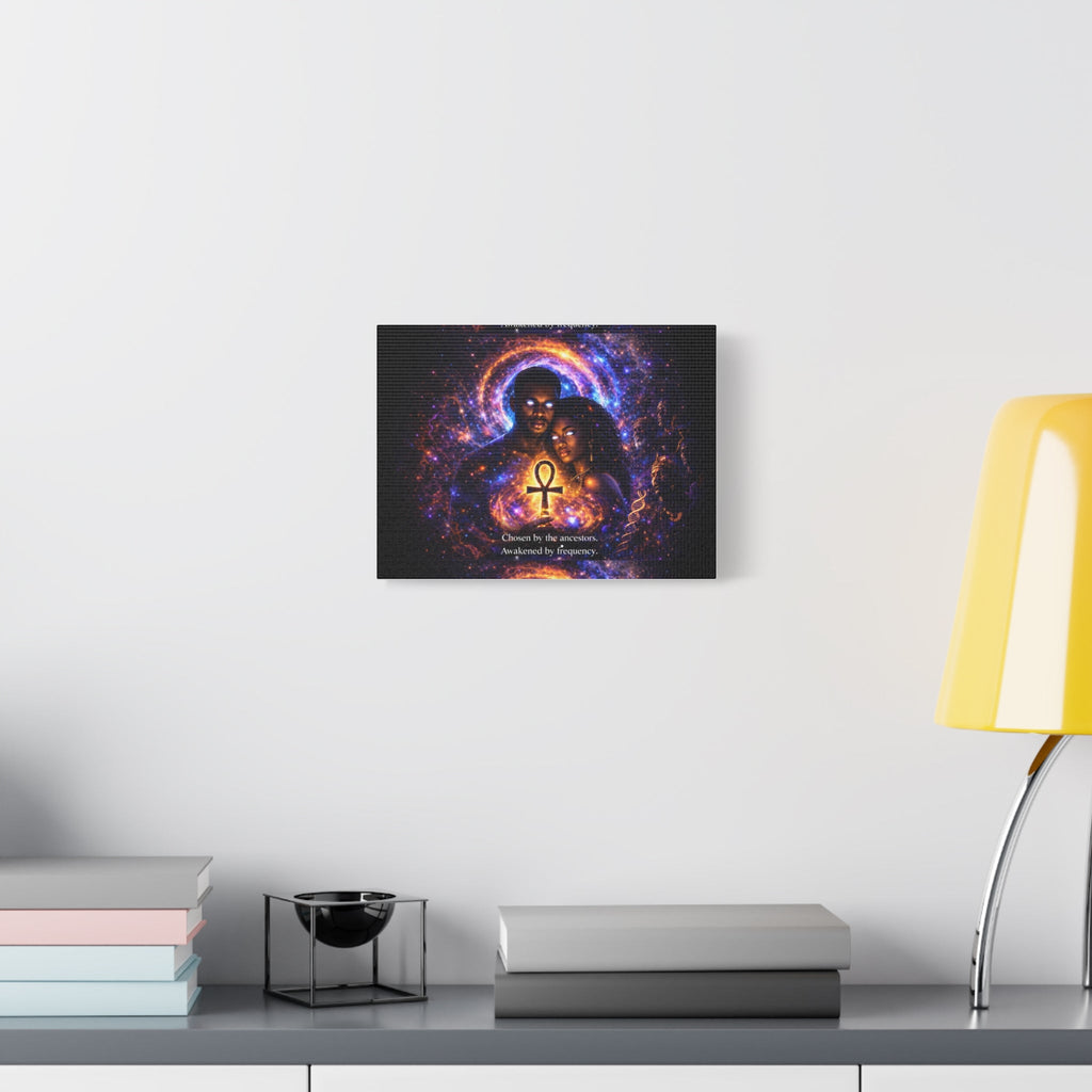 Ankh of the Cosmos Canvas Art — Afrocentric Mystic Couple Matte Stretched Print Printify
