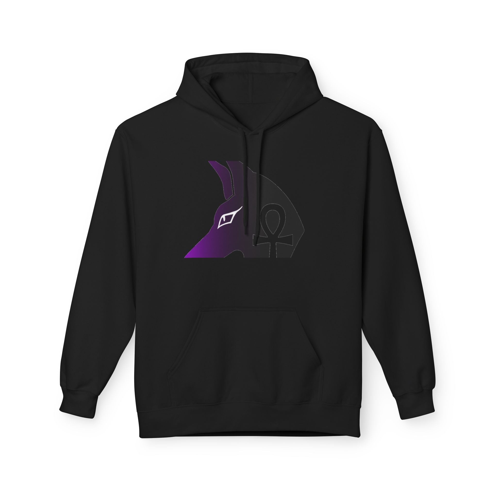 Ankh Symbol Fleece Hoodie | Unisex Cozy Wear for Spiritual Souls, Perfect Gift for Festivals, Meditation, and Everyday Comfort Printify