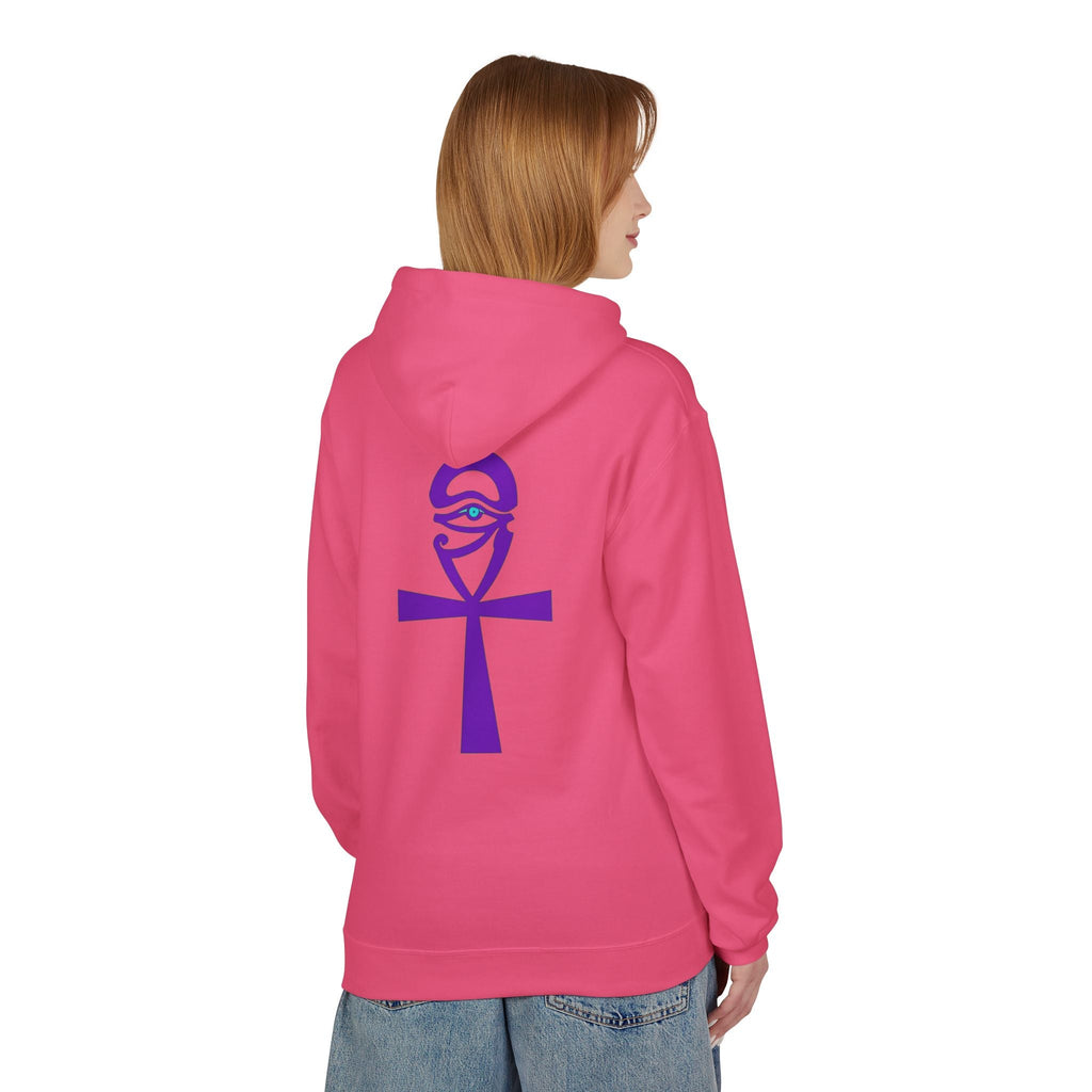 Ankh Symbol Fleece Hoodie | Unisex Cozy Wear for Spiritual Souls, Perfect Gift for Festivals, Meditation, and Everyday Comfort Printify