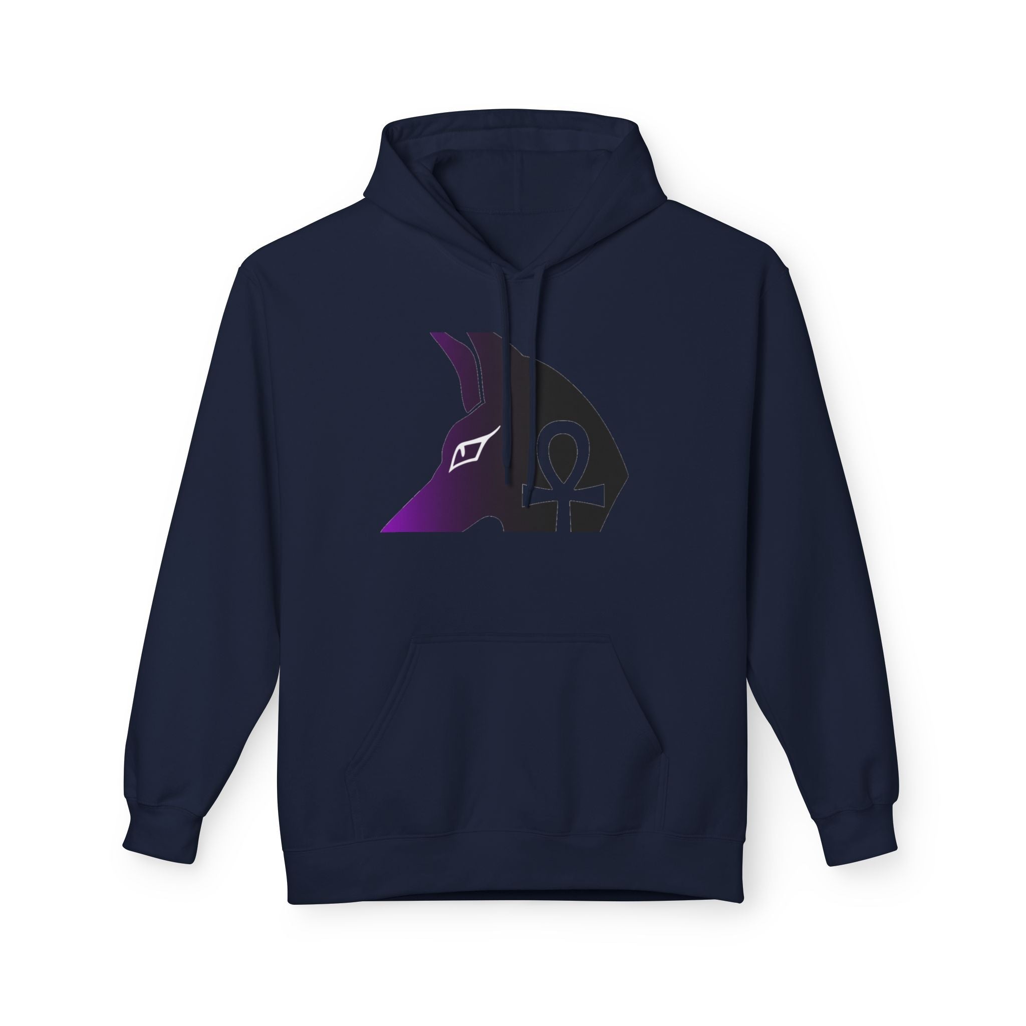 Ankh Symbol Fleece Hoodie | Unisex Cozy Wear for Spiritual Souls, Perfect Gift for Festivals, Meditation, and Everyday Comfort Printify