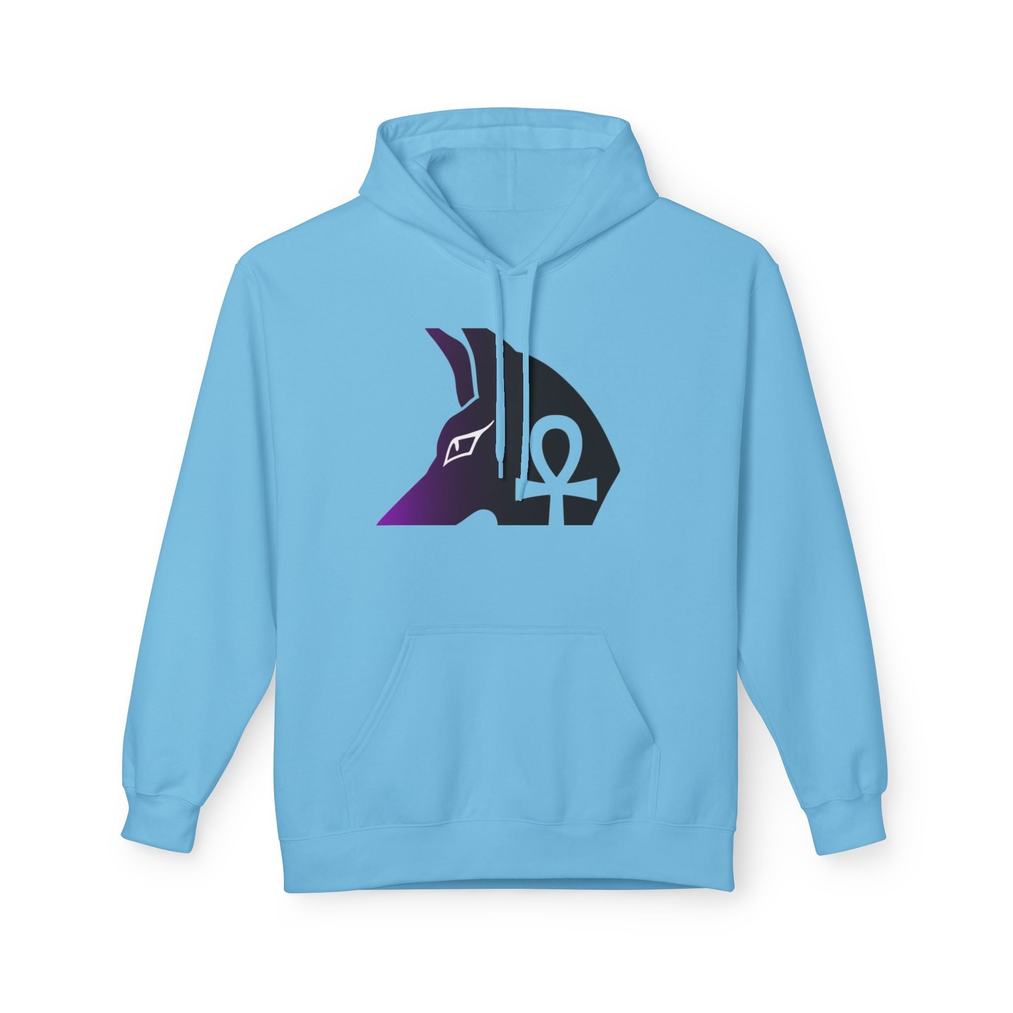 Ankh Symbol Fleece Hoodie | Unisex Cozy Wear for Spiritual Souls, Perfect Gift for Festivals, Meditation, and Everyday Comfort Printify