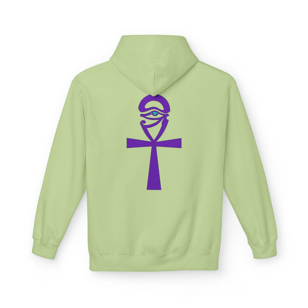 Ankh Symbol Fleece Hoodie | Unisex Cozy Wear for Spiritual Souls, Perfect Gift for Festivals, Meditation, and Everyday Comfort Printify