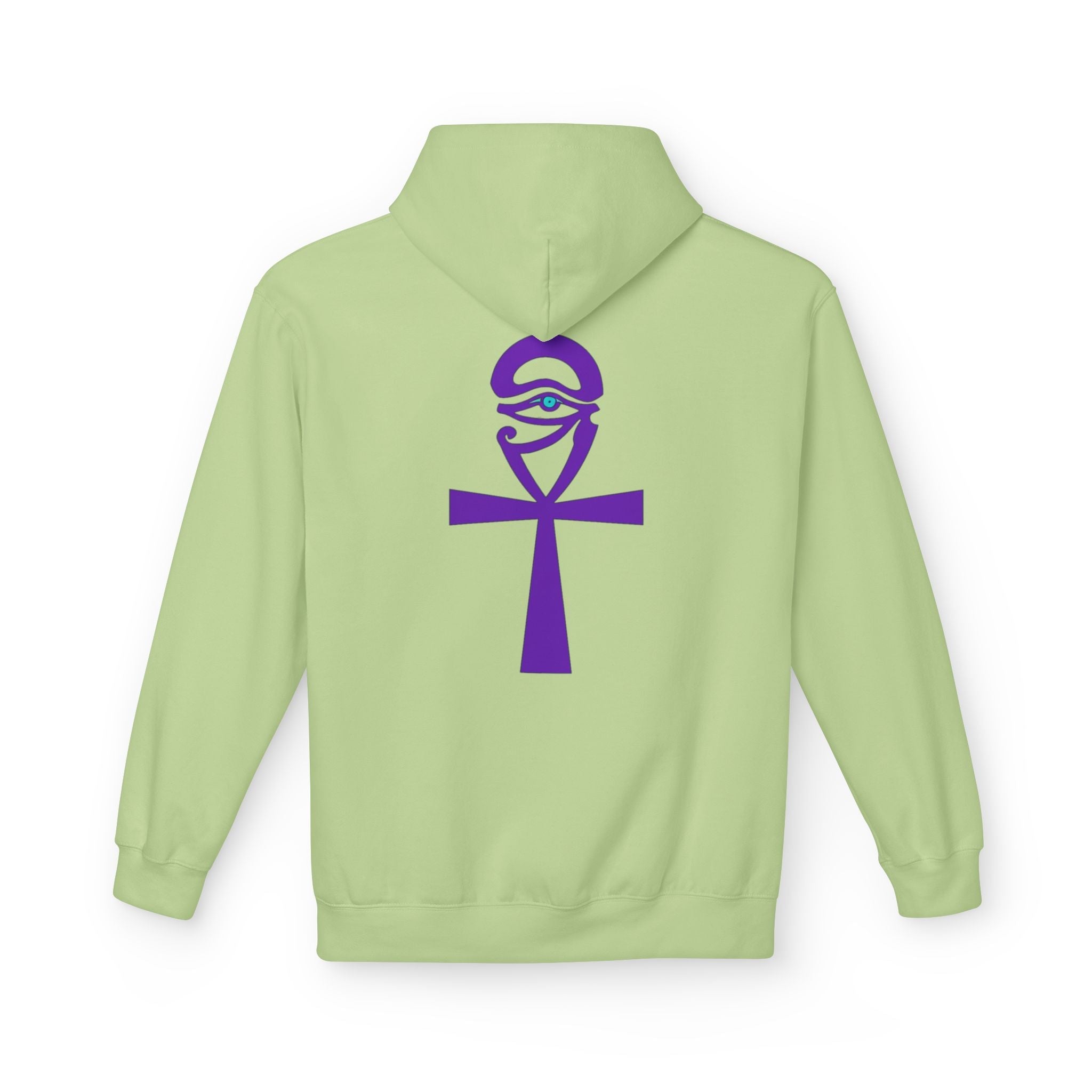 Ankh Symbol Fleece Hoodie | Unisex Cozy Wear for Spiritual Souls, Perfect Gift for Festivals, Meditation, and Everyday Comfort Printify