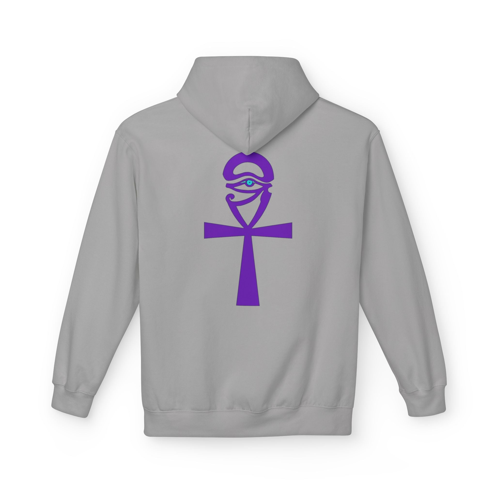 Ankh Symbol Fleece Hoodie | Unisex Cozy Wear for Spiritual Souls, Perfect Gift for Festivals, Meditation, and Everyday Comfort Printify