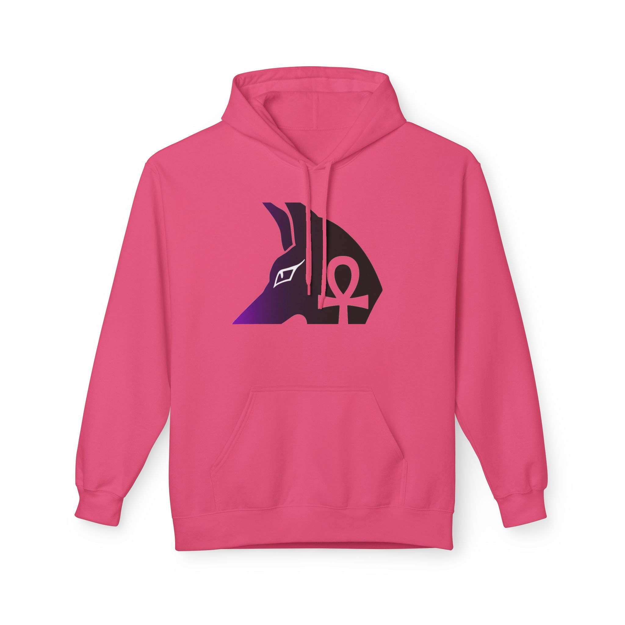 Ankh Symbol Fleece Hoodie | Unisex Cozy Wear for Spiritual Souls, Perfect Gift for Festivals, Meditation, and Everyday Comfort Printify