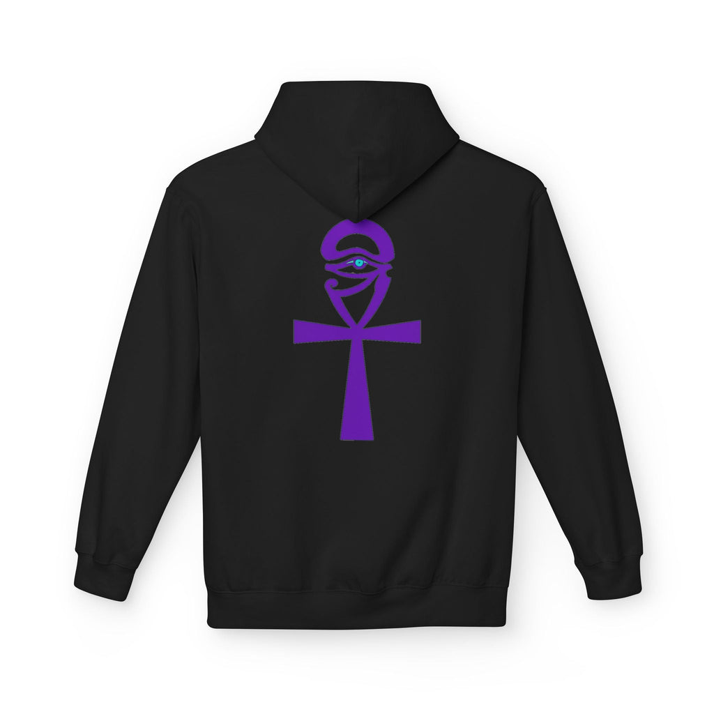 Ankh Symbol Fleece Hoodie | Unisex Cozy Wear for Spiritual Souls, Perfect Gift for Festivals, Meditation, and Everyday Comfort Printify