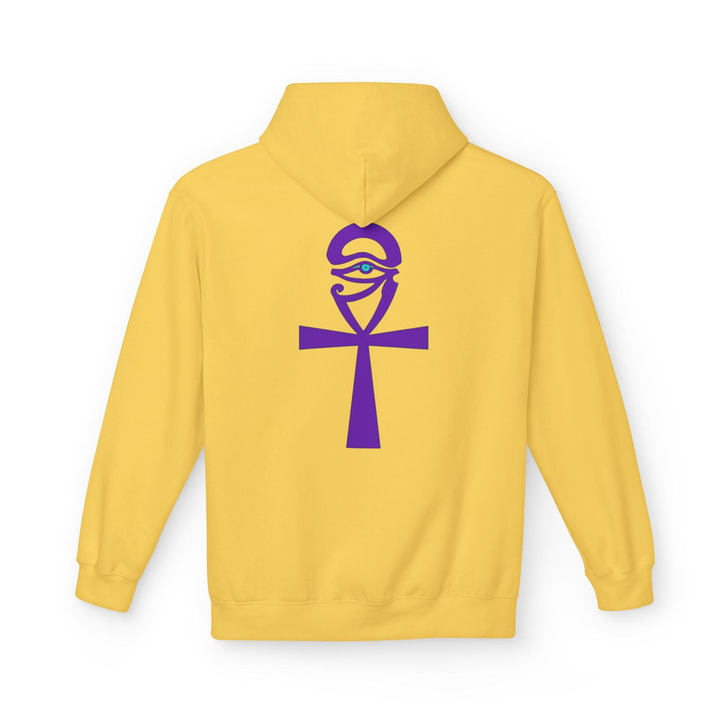 Ankh Symbol Fleece Hoodie | Unisex Cozy Wear for Spiritual Souls, Perfect Gift for Festivals, Meditation, and Everyday Comfort Printify