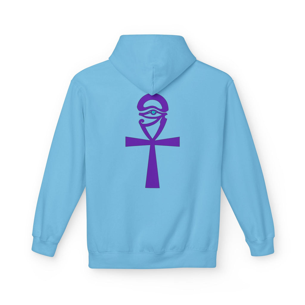 Ankh Symbol Fleece Hoodie | Unisex Cozy Wear for Spiritual Souls, Perfect Gift for Festivals, Meditation, and Everyday Comfort Printify