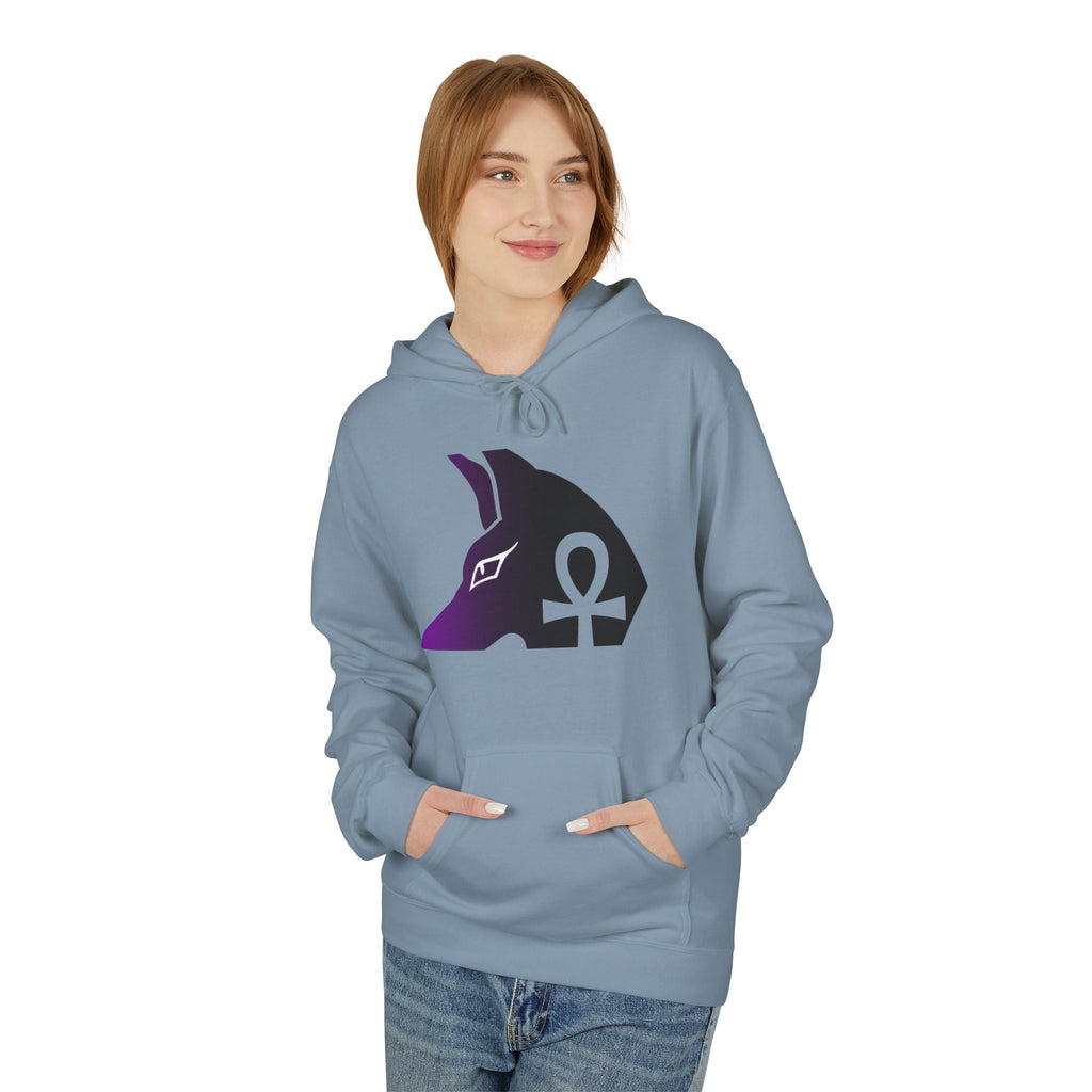Ankh Symbol Fleece Hoodie | Unisex Cozy Wear for Spiritual Souls, Perfect Gift for Festivals, Meditation, and Everyday Comfort Printify