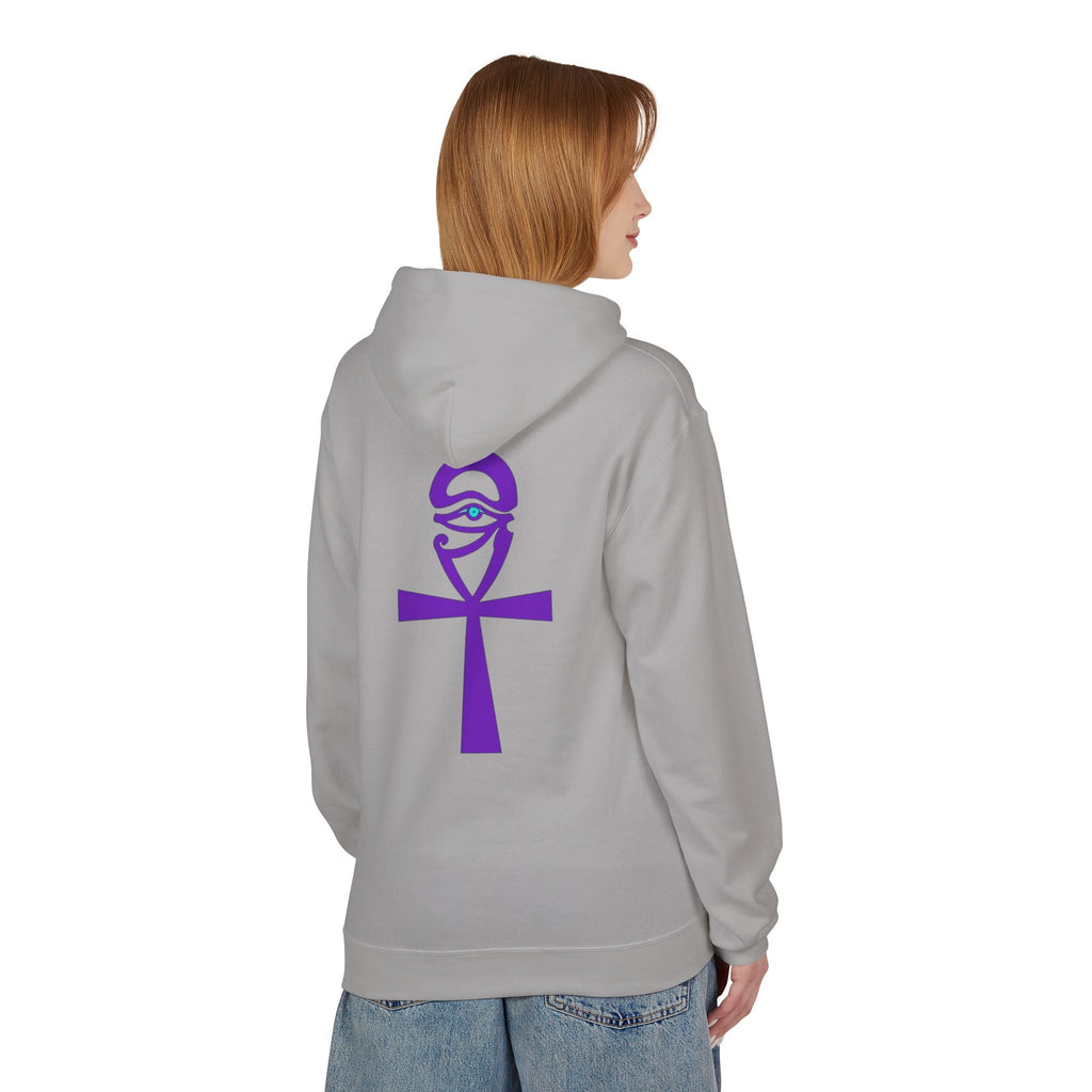 Ankh Symbol Fleece Hoodie | Unisex Cozy Wear for Spiritual Souls, Perfect Gift for Festivals, Meditation, and Everyday Comfort Printify