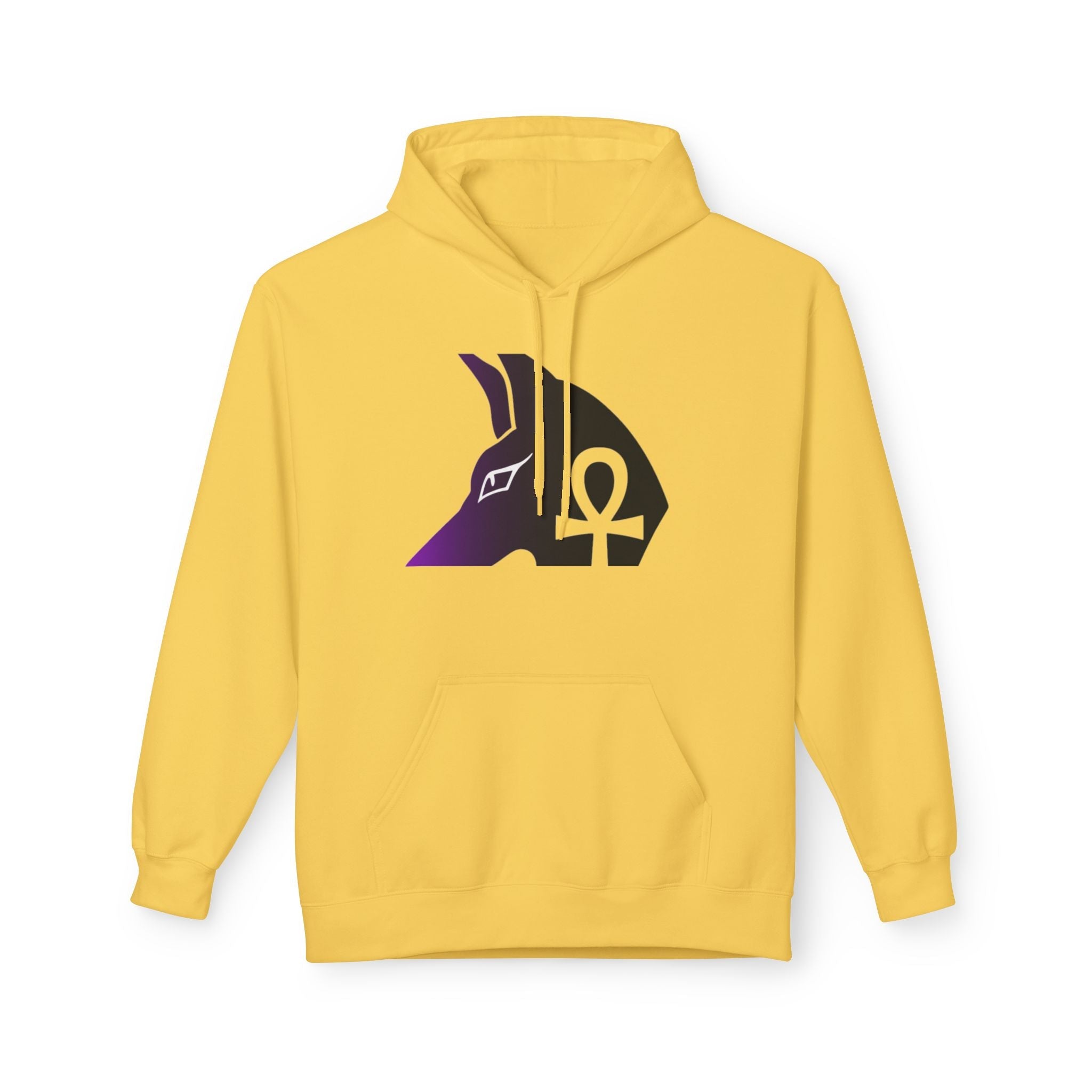 Ankh Symbol Fleece Hoodie | Unisex Cozy Wear for Spiritual Souls, Perfect Gift for Festivals, Meditation, and Everyday Comfort Printify