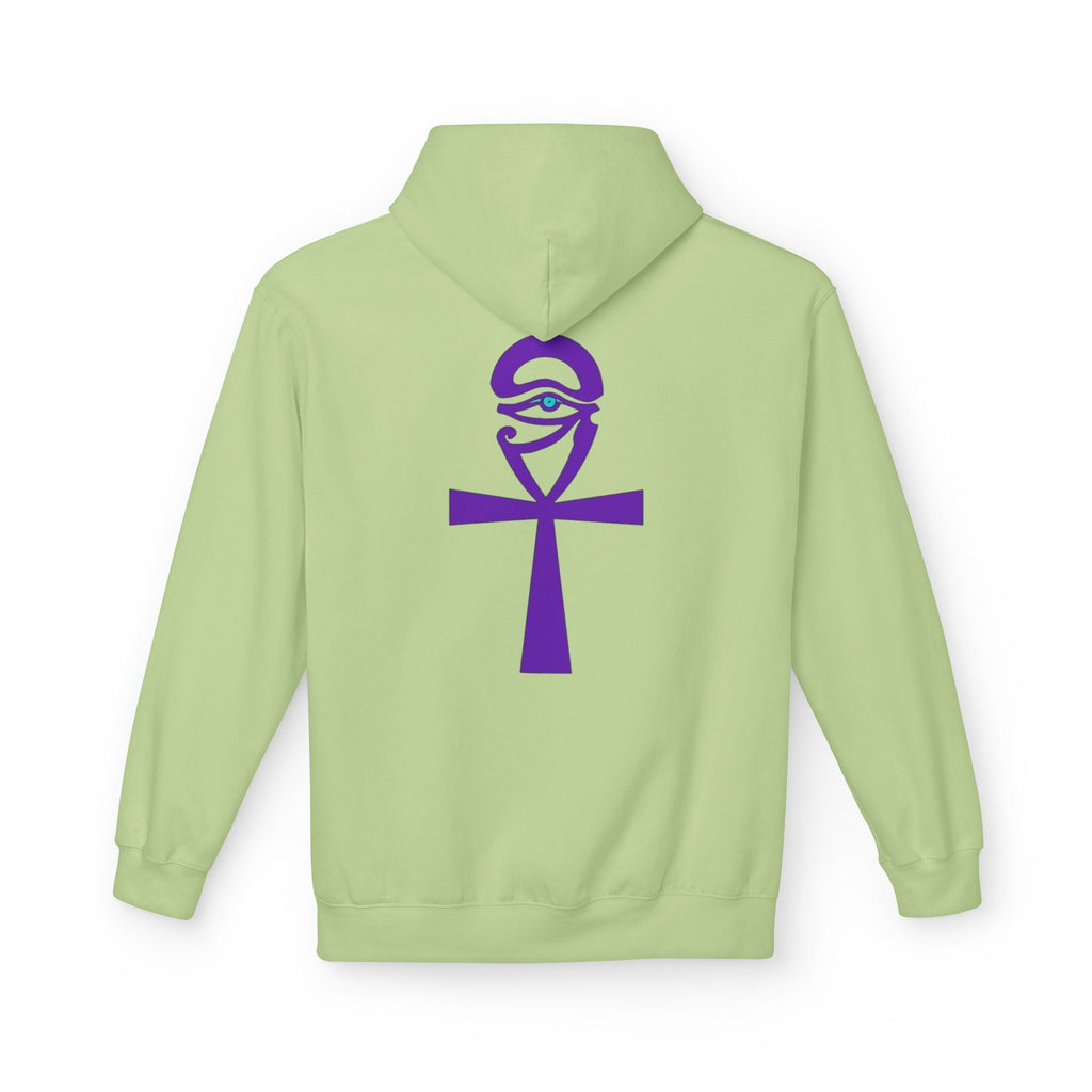Ankh Symbol Fleece Hoodie | Unisex Cozy Wear for Spiritual Souls, Perfect Gift for Festivals, Meditation, and Everyday Comfort Printify