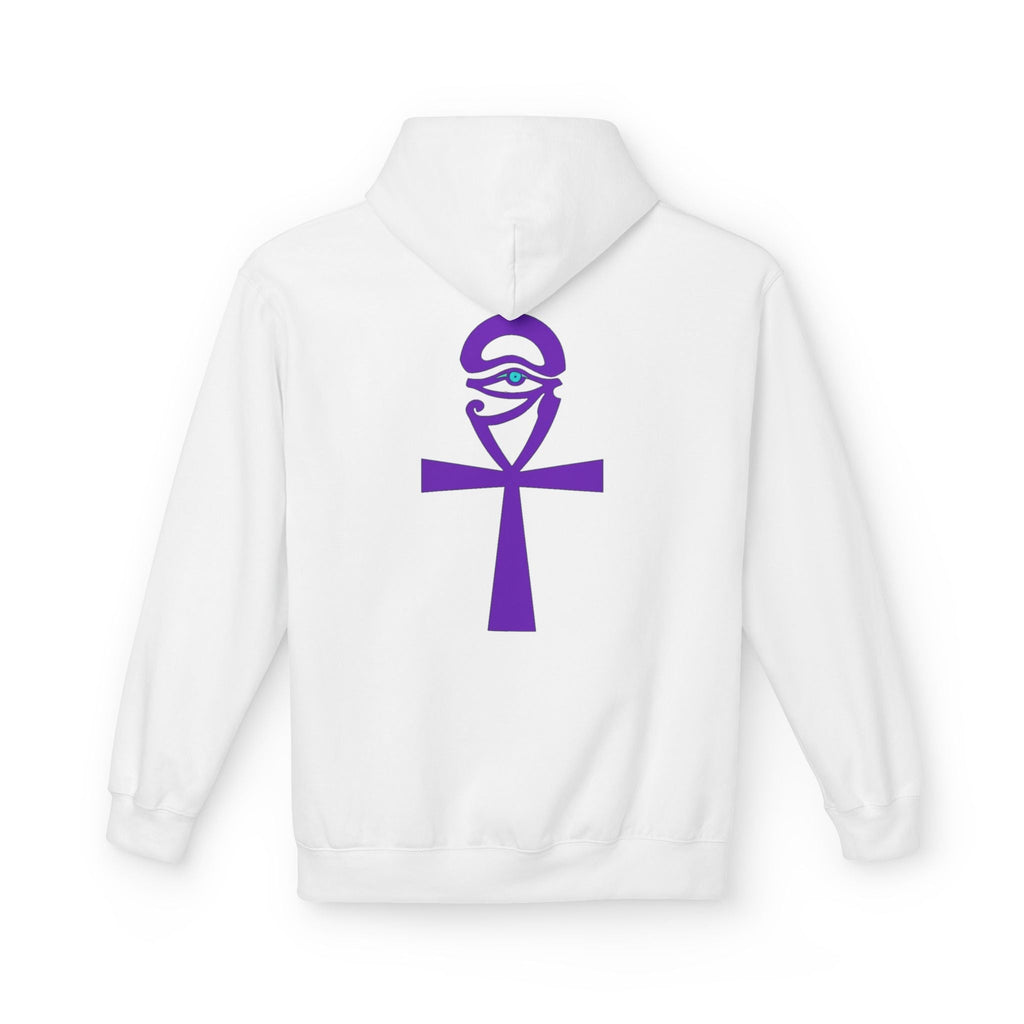 Ankh Symbol Fleece Hoodie | Unisex Cozy Wear for Spiritual Souls, Perfect Gift for Festivals, Meditation, and Everyday Comfort Printify