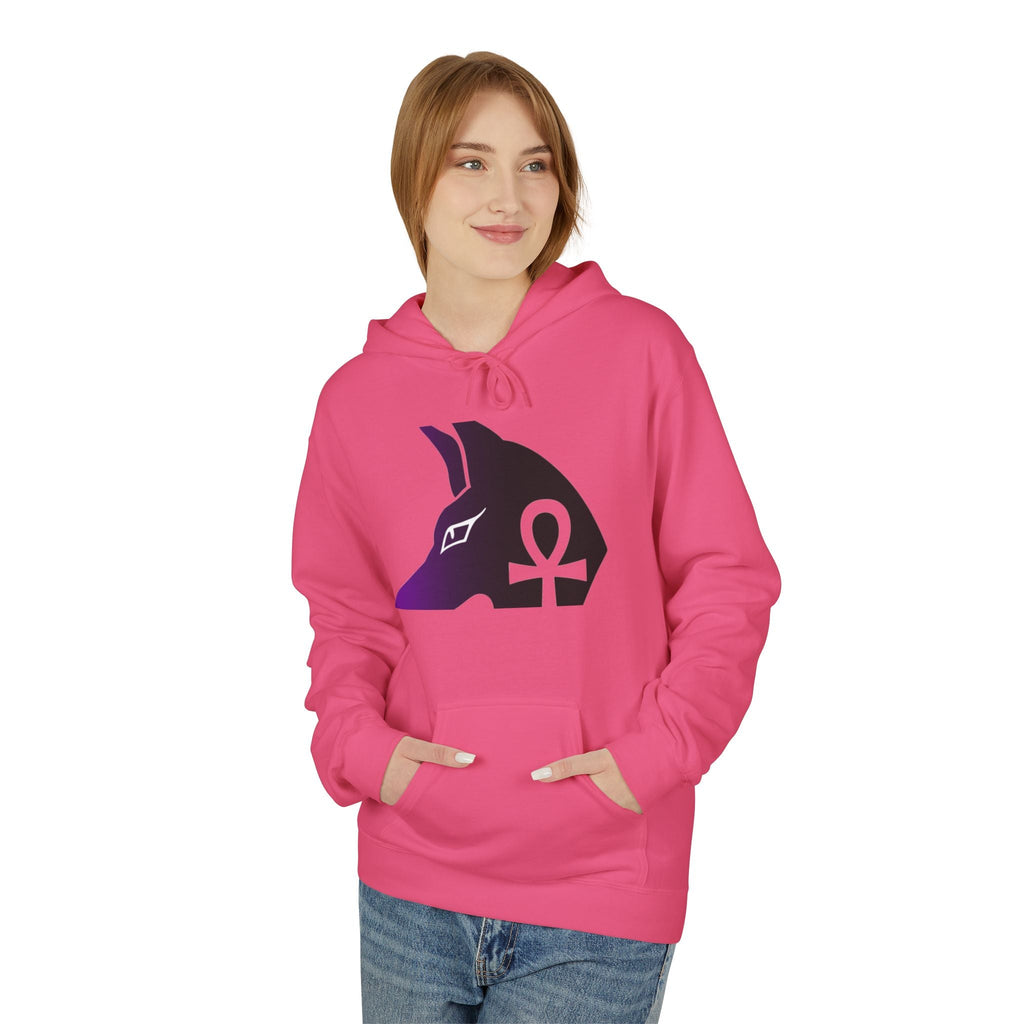 Ankh Symbol Fleece Hoodie | Unisex Cozy Wear for Spiritual Souls, Perfect Gift for Festivals, Meditation, and Everyday Comfort Printify