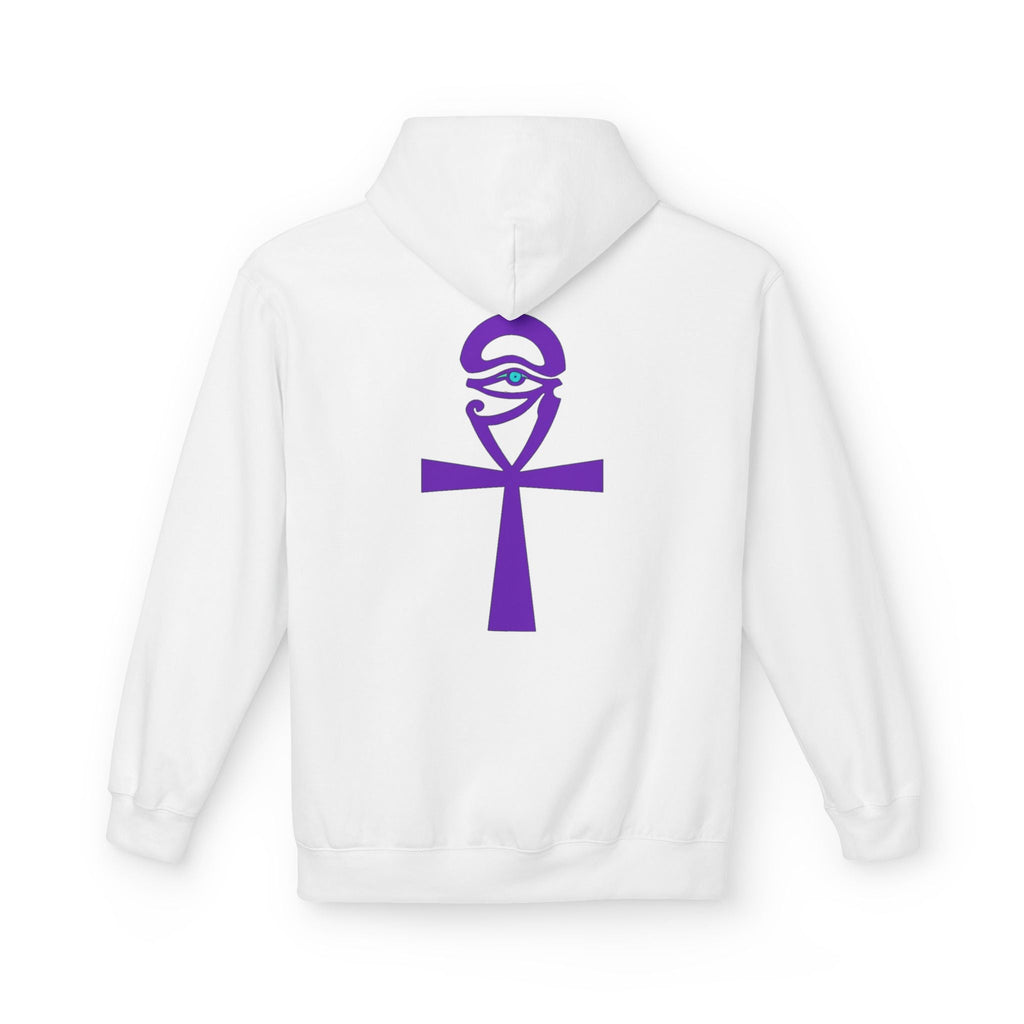 Ankh Symbol Fleece Hoodie | Unisex Cozy Wear for Spiritual Souls, Perfect Gift for Festivals, Meditation, and Everyday Comfort Printify