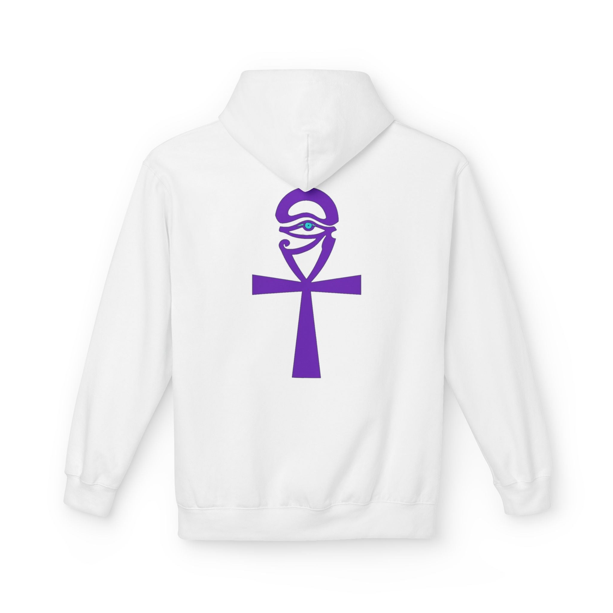 Ankh Symbol Fleece Hoodie | Unisex Cozy Wear for Spiritual Souls, Perfect Gift for Festivals, Meditation, and Everyday Comfort Printify